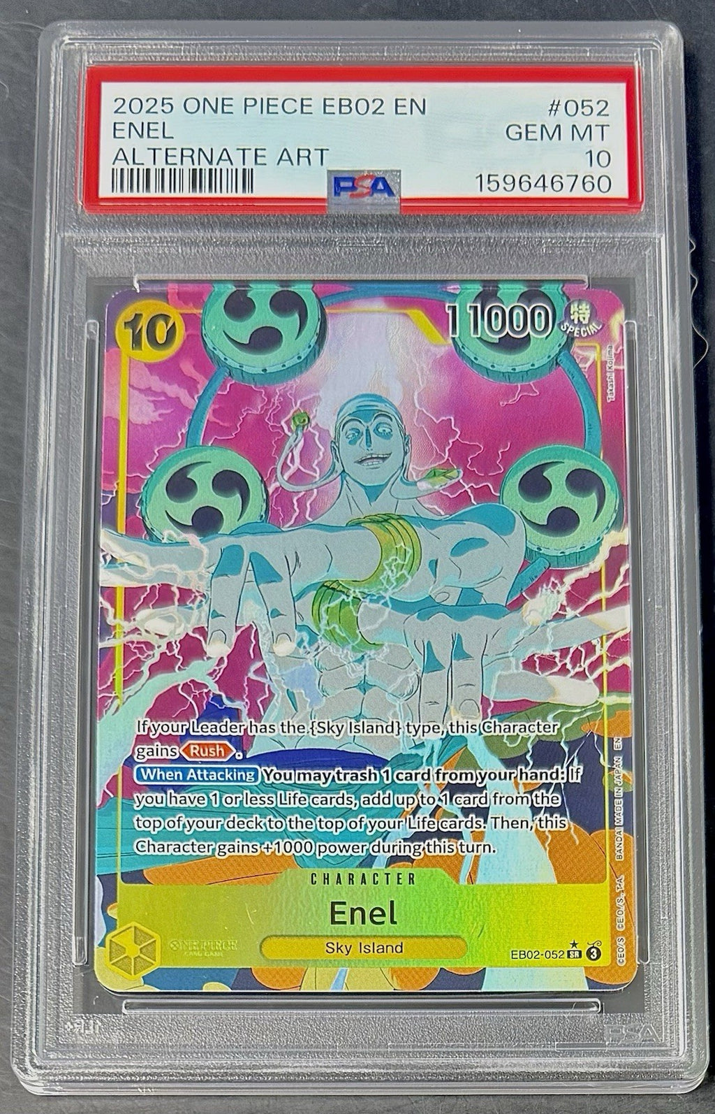 PSA 10 One Piece EB02-052 SR* - Enel - Alt Art - EN - 25th Collection