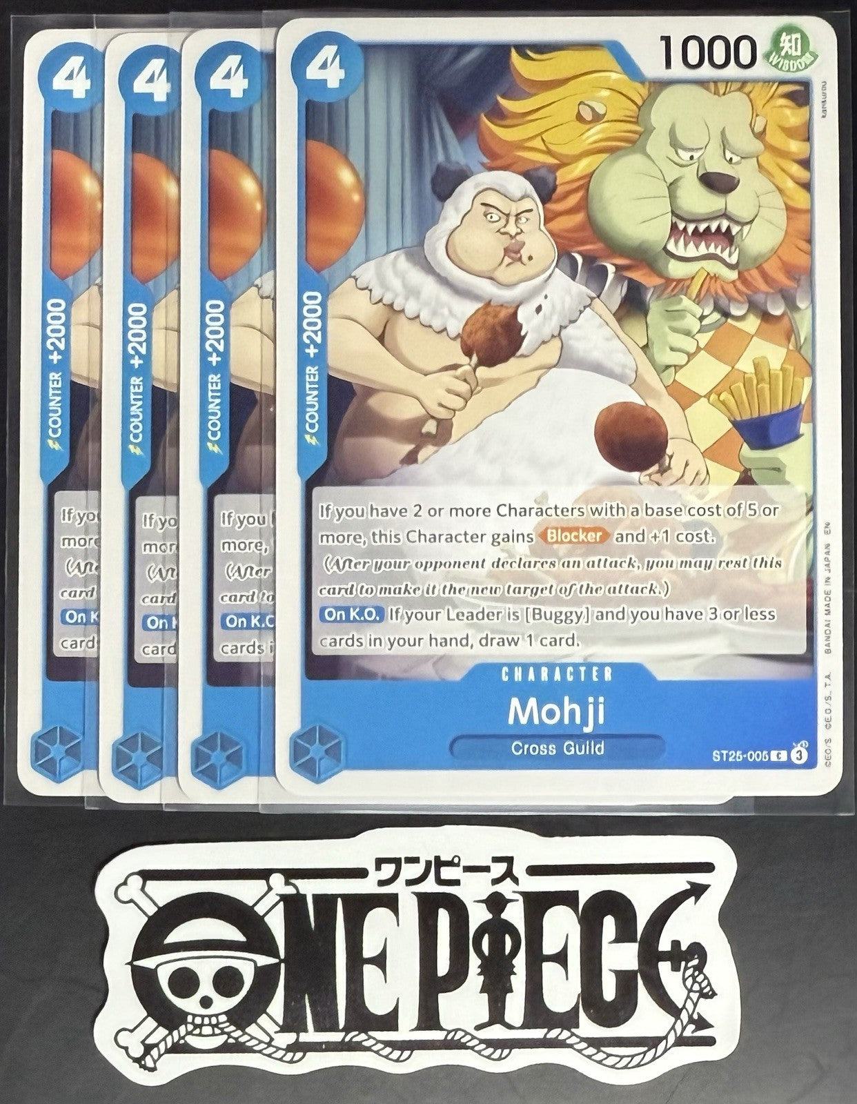 4x One Piece ST25-005 C Mohji - English - Regular - Playset - TCG - NM/M