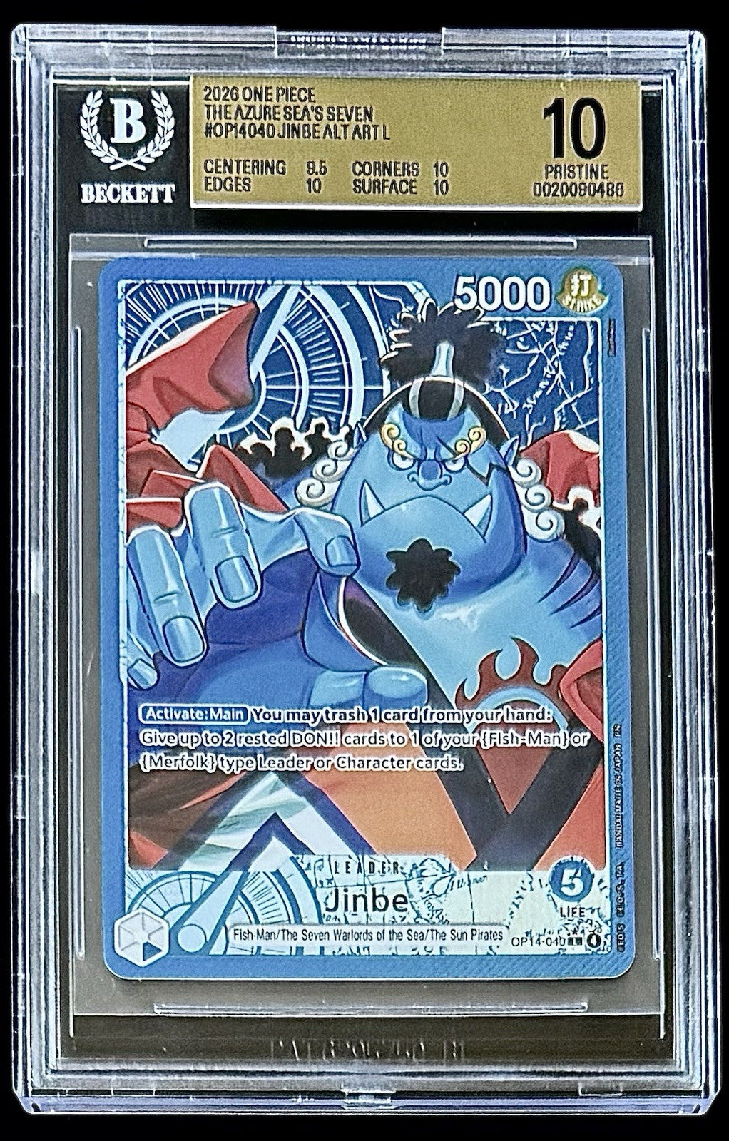 BGS 10 One Piece OP14-040 L* - Jinbe - Alt Art - EN -  Foil - Azure Seas Seven