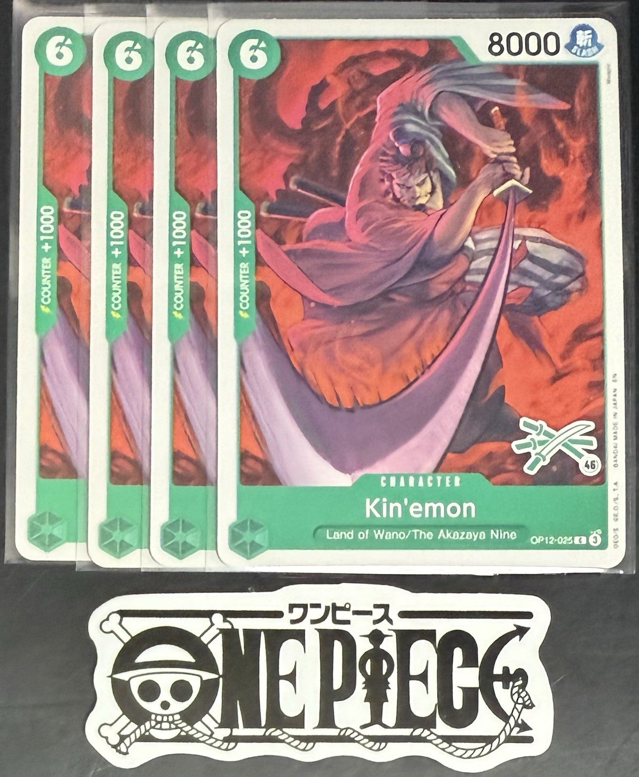 4x One Piece OP12-025 C Kin'emon - English - Regular - Play Set - LD01 - NM/M