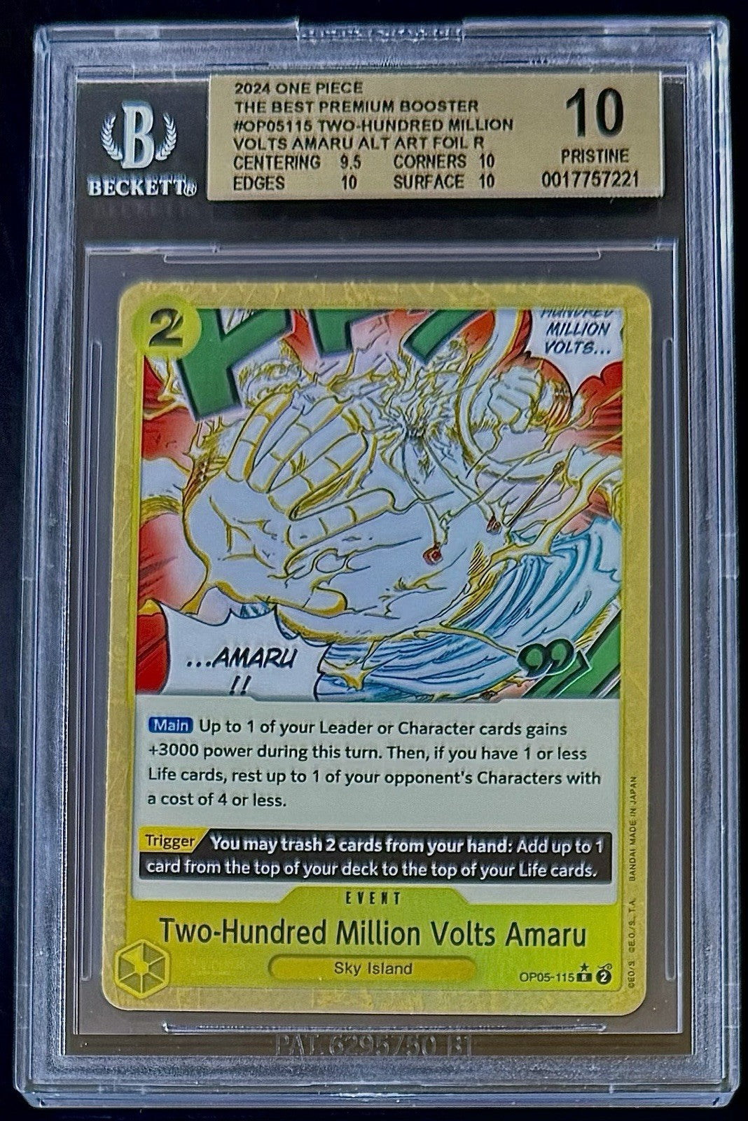 BGS 10 One Piece OP05-115 R* Amaru Alt Art - English - Awakening of the New Era