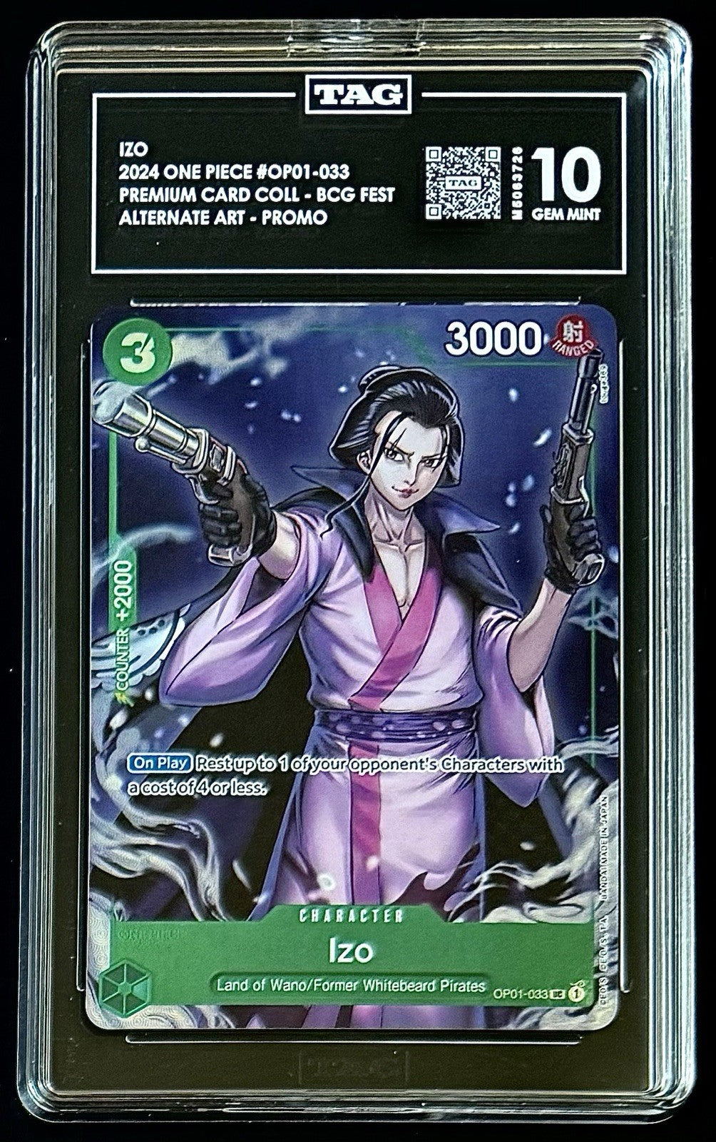 TAG 10 One Piece OP01-033 UC Izo - ENG - Foil - 23-24 Collection - Graded