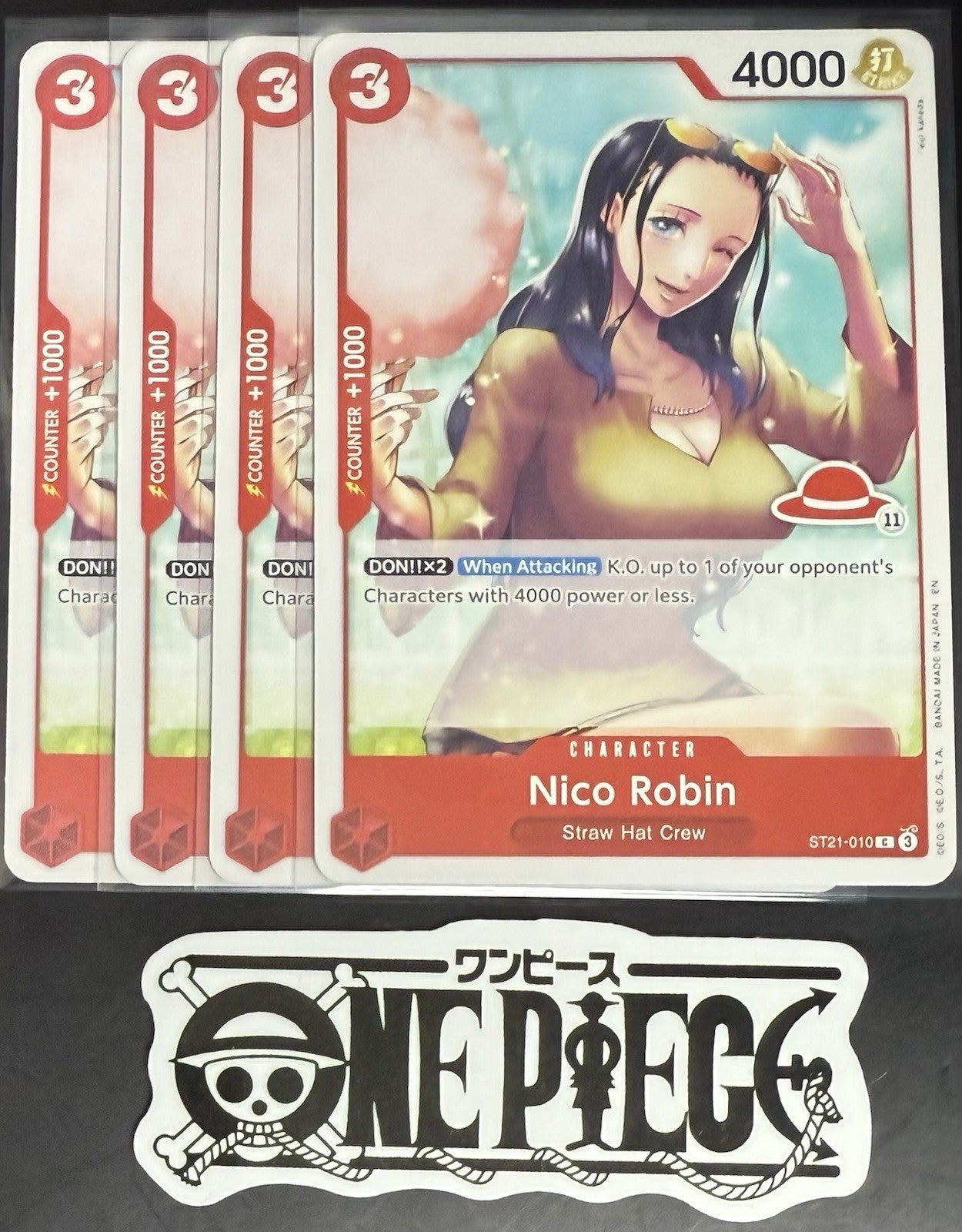 4x One Piece ST21-010 C - Nico Robin - EN - Regular - Play Set - LD01 - NM/M