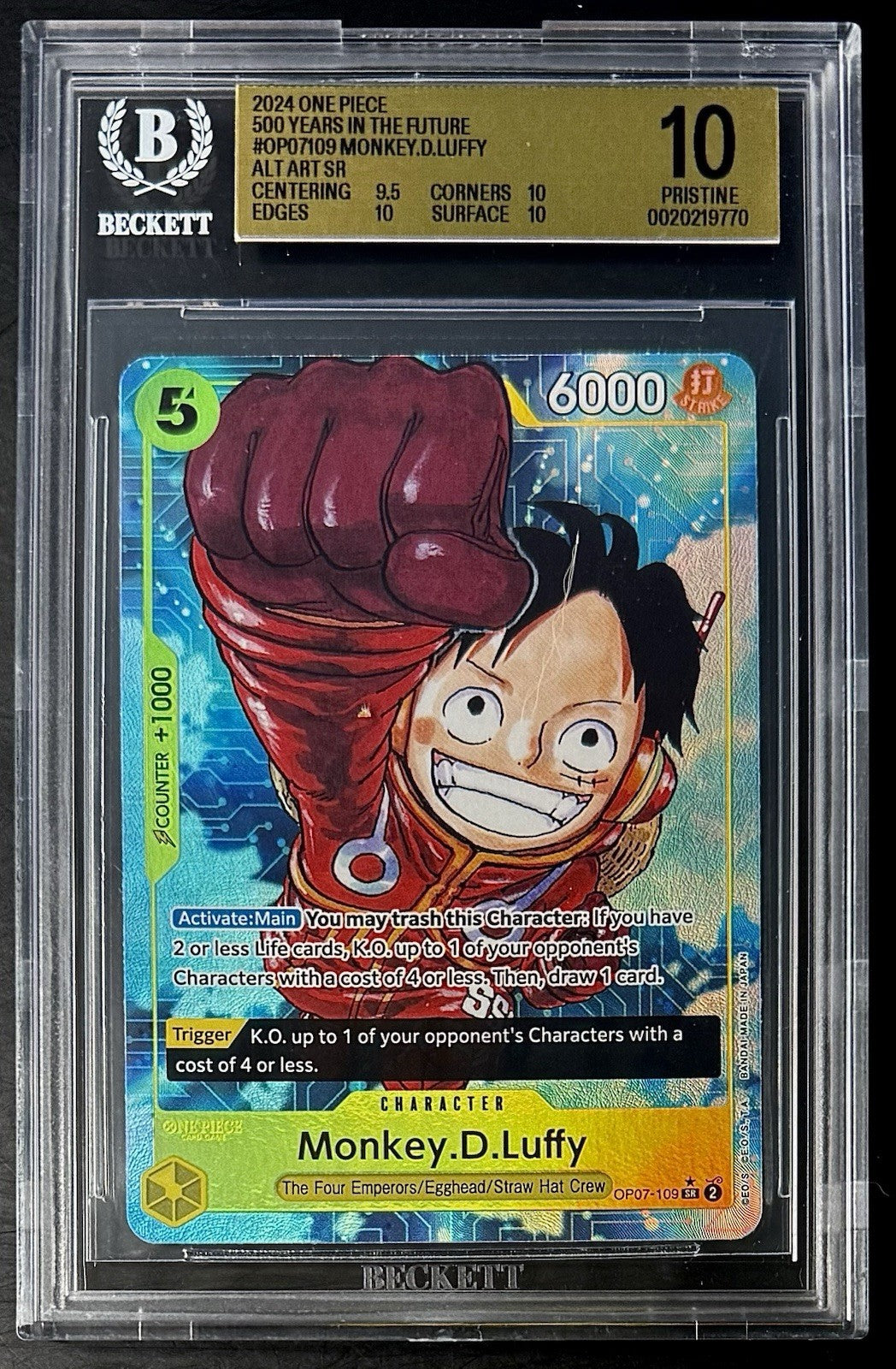 BGS 10 One Piece OP07-109 SR* - Monkey.D.Luffy - EN - 500 Years in the Future