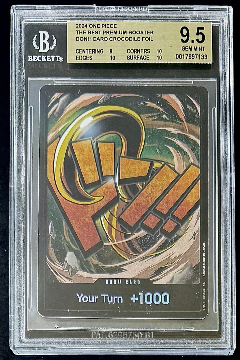BGS 9.5 One Piece PRB01 Don!! Card Crocodile - English - The Best - Graded