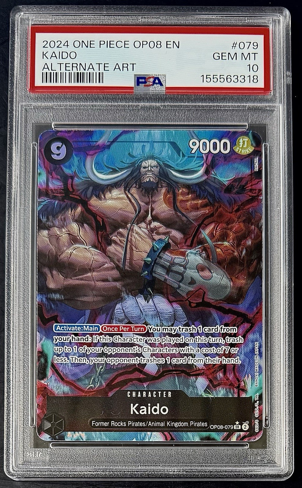 PSA 10 One Piece OP08-079 SR* - Kaido -  Alt Art - EN - Two Legends