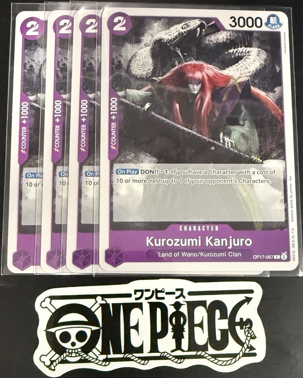 4x One Piece OP17-067 C - Kurozumi Kanjuro - EN - Regular - Play Set - TCG -NM/M