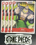 4x One Piece OP07-007 C Dice - English - Regular - Play Set - NM/M