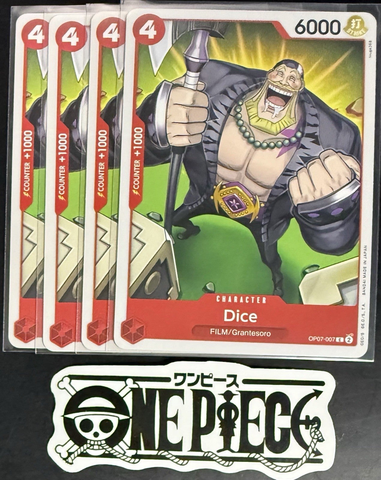 4x One Piece OP07-007 C Dice - English - Regular - Play Set - NM/M