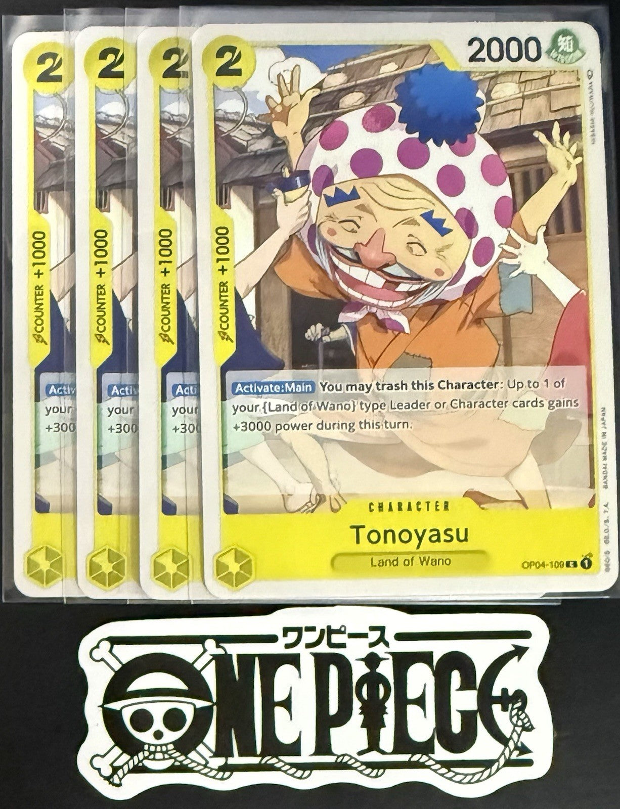 4x One Piece OP04-109 C Tonoyasu - ENG - Regular - Play Set - NM/M
