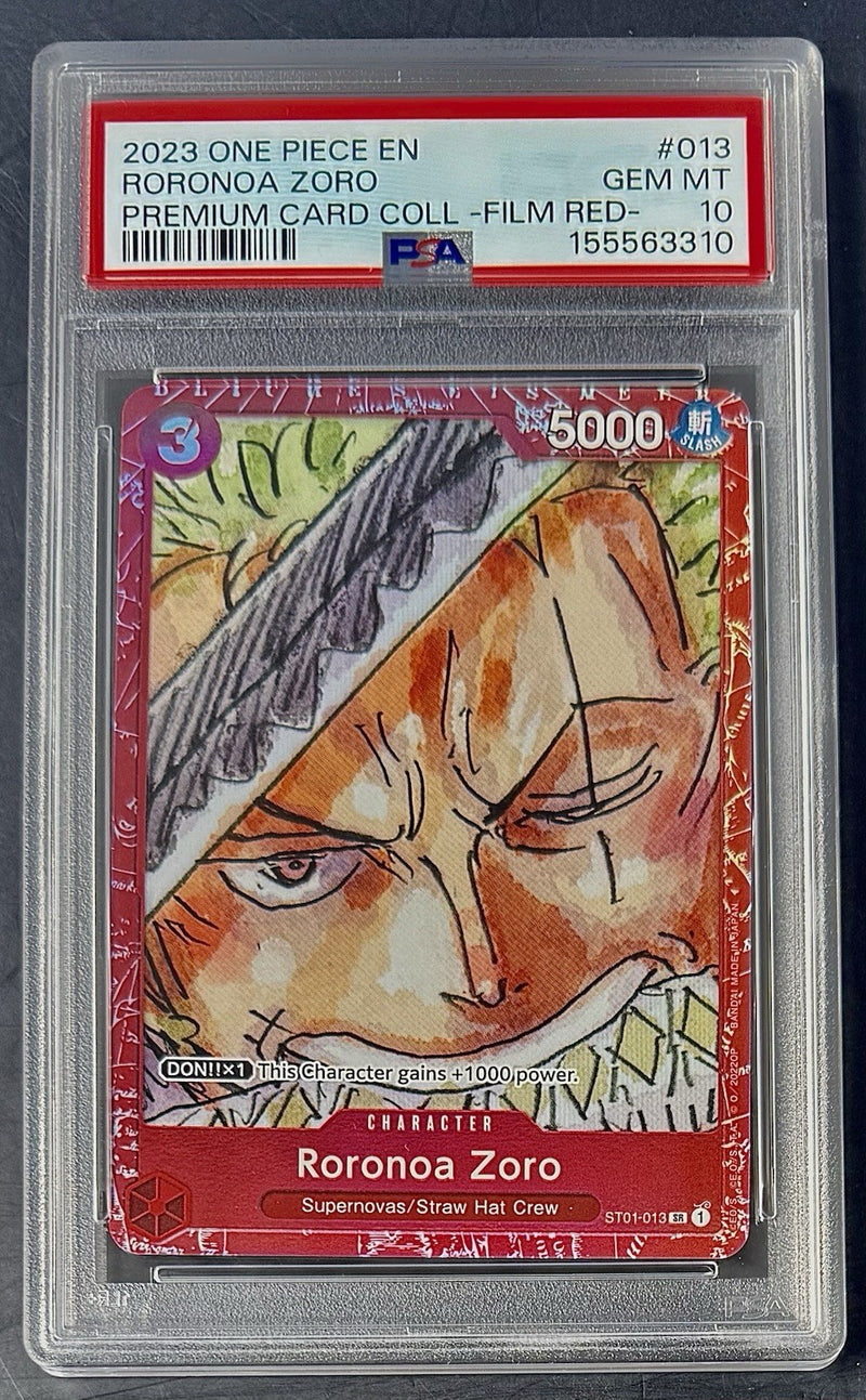 PSA 10 One Piece ST01-013 SR - Roronoa Zoro - EN - Premium Collection Film Red