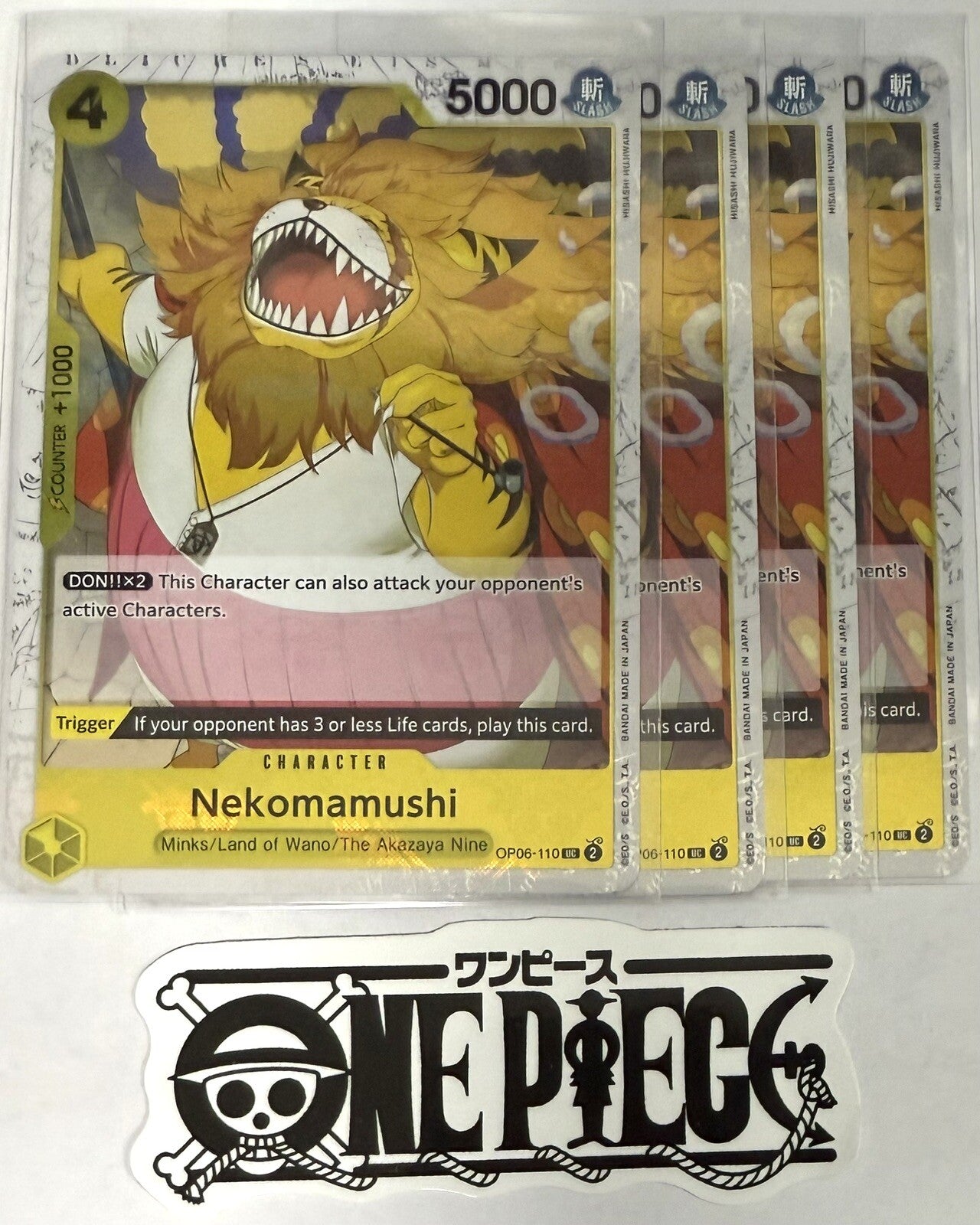 4x One Piece OP06-110 UC Nekomamushi - Flag Foil - ENG - TCG - Playset - NM/M