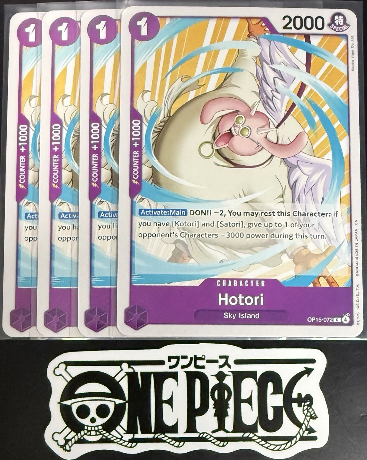 4x One Piece OP15-072 C - Hotori - EN - Regular - Play Set - TCG - NM/M