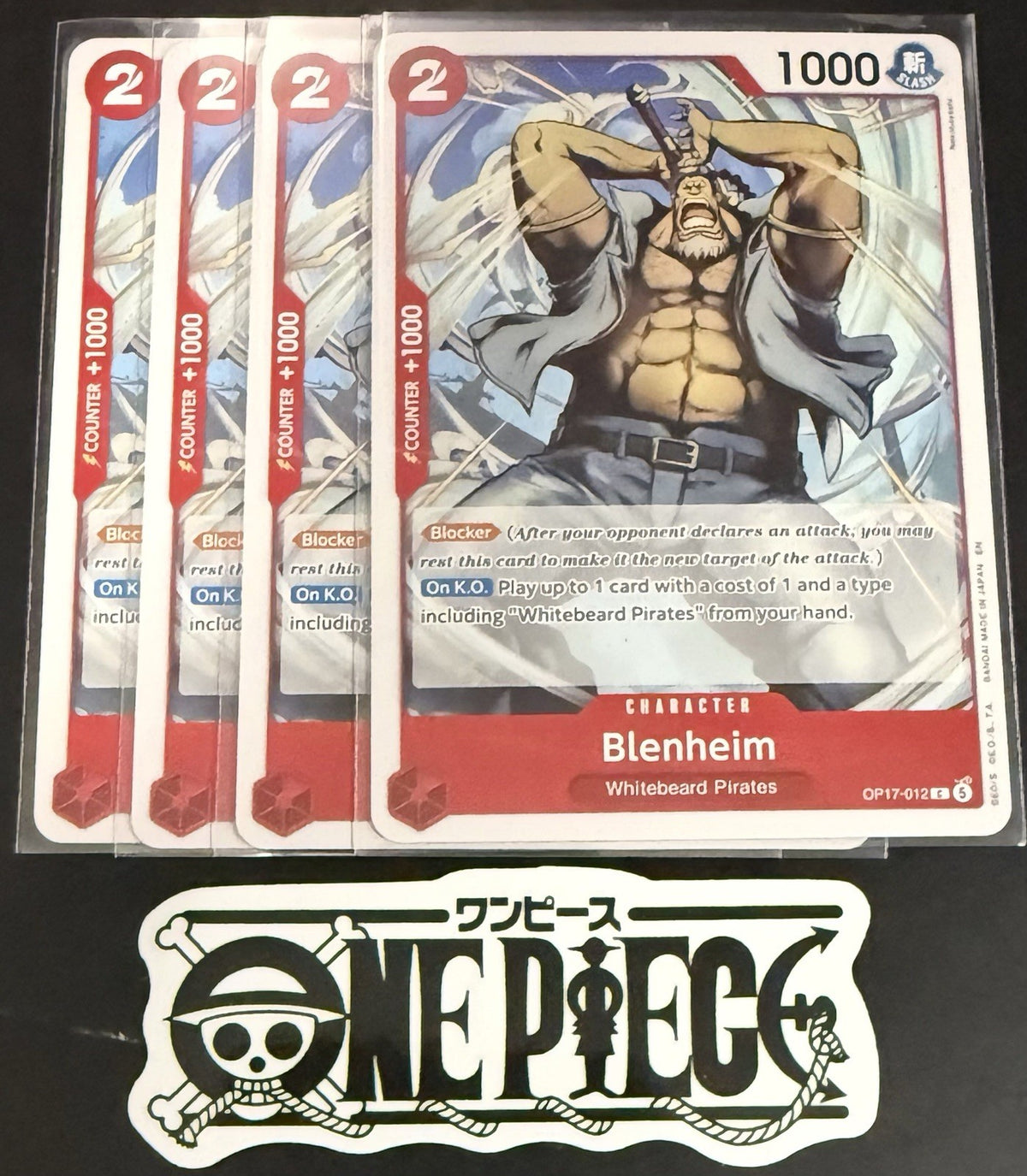4x One Piece OP17-012 C - Blenheim - EN - Regular - Play Set - TCG - NM/M
