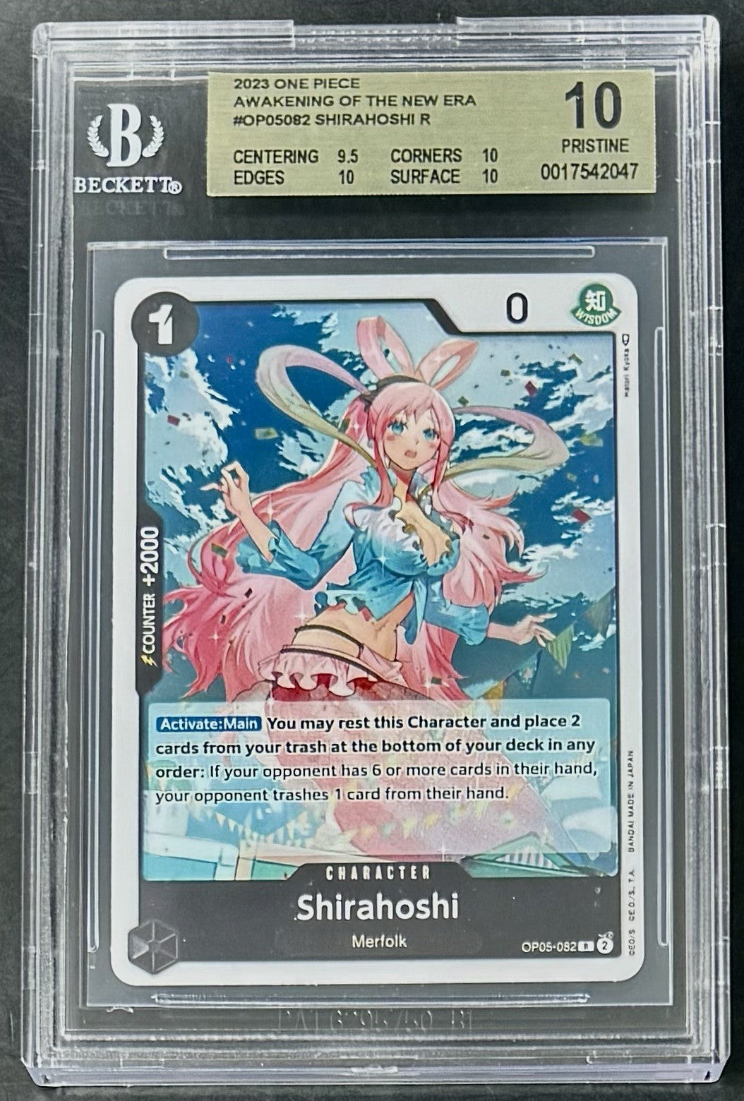 BGS 10 One Piece OP05-082 R - Shirahoshi - ENG - Foil - Graded