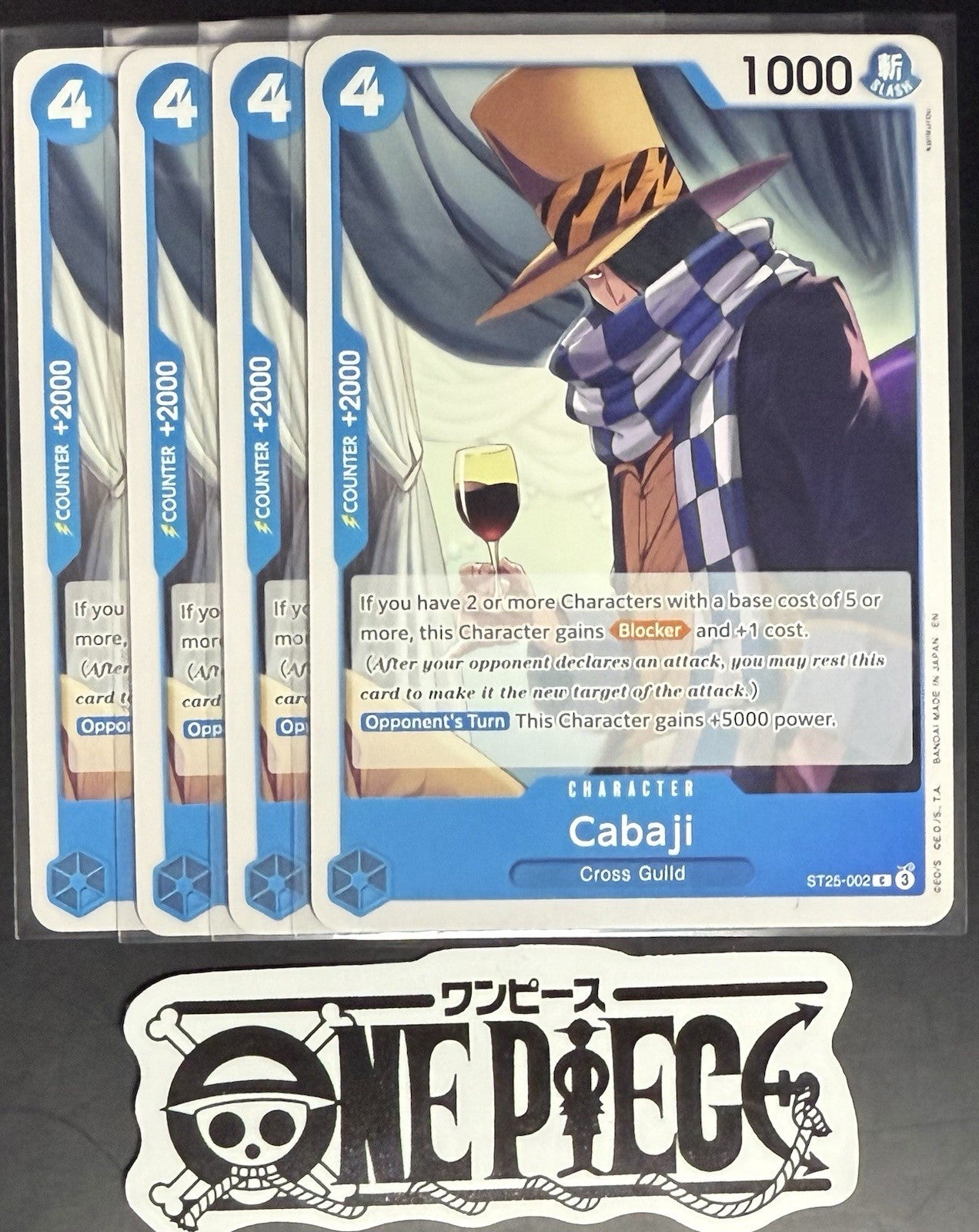 4x One Piece ST25-002 C Cabaji - English - Regular - Playset - TCG - NM/M