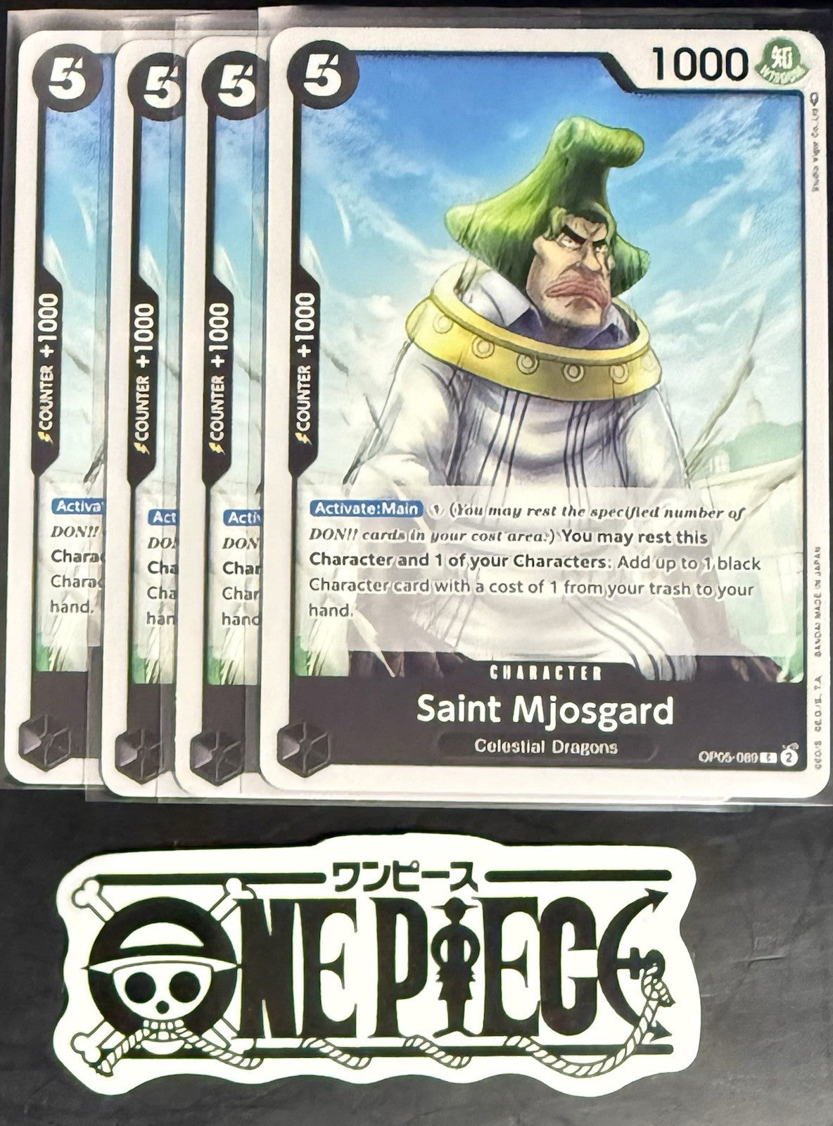 4x One Piece OP05-089 C Saint Mjosgard - ENG - Play Set - Regular - TCG - NM/M