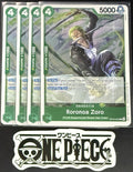 4x One Piece OP13-037 R Roronoa Zoro - ENG - Foil - Playset - TCG - NM/M