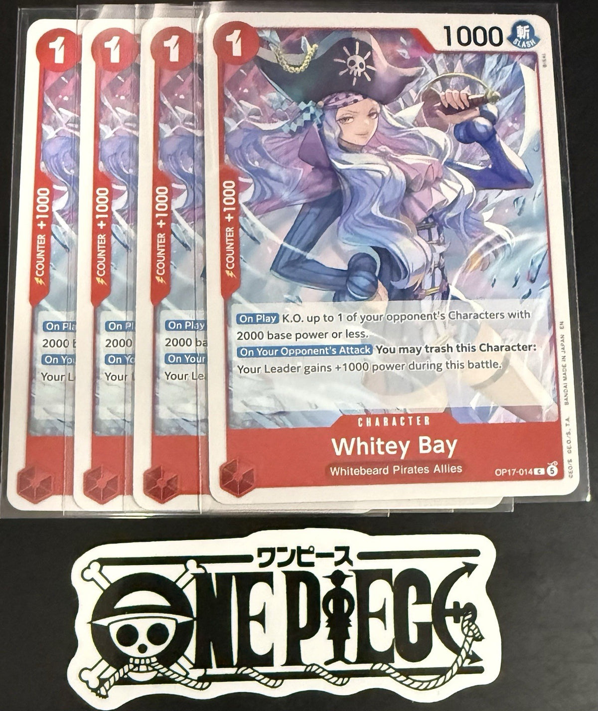 4x One Piece OP17-014 C - Whitey Bay - EN - Regular - Play Set - TCG - NM/M