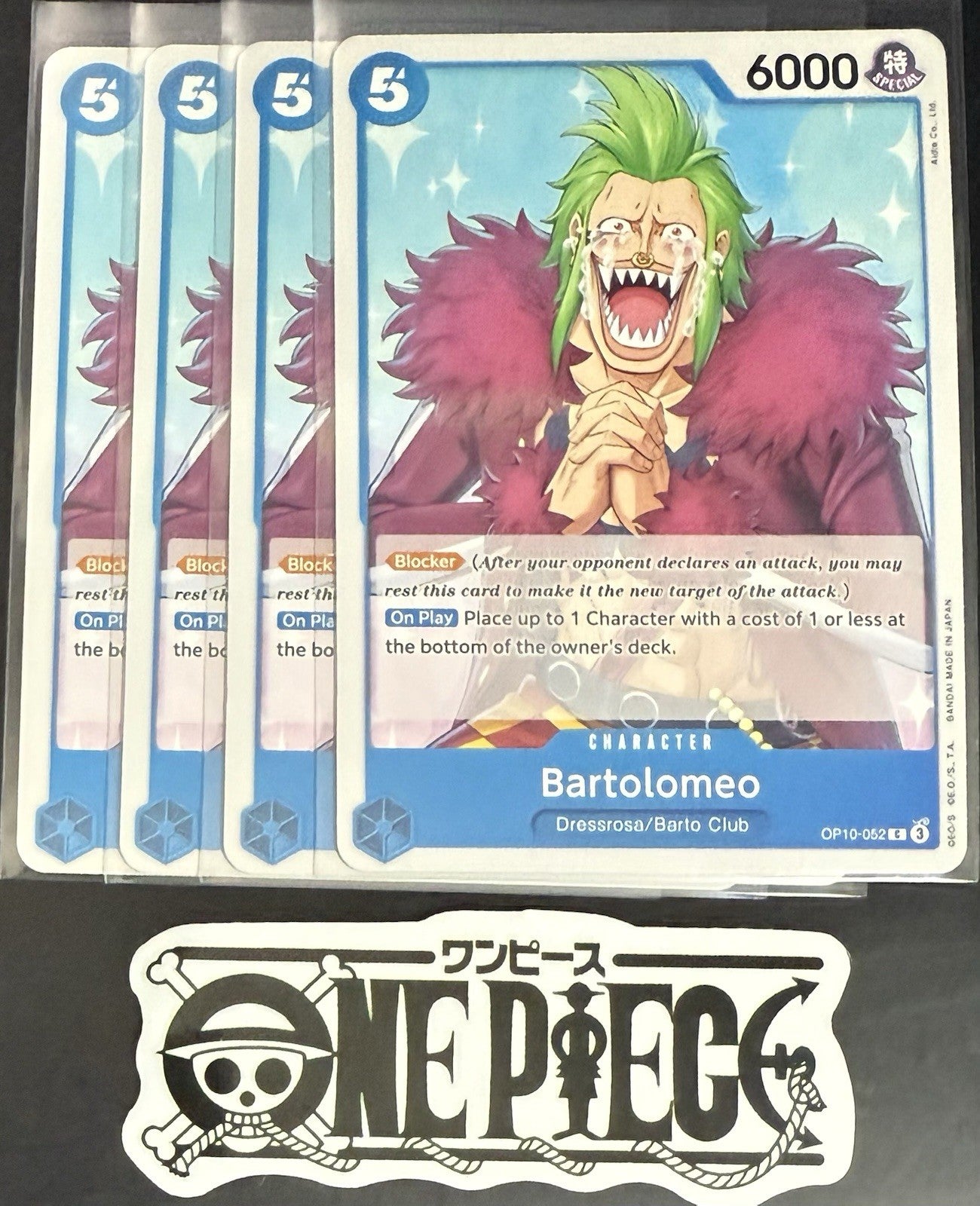 4x One Piece OP10-052 C Bartolomeo - ENG - Regular - Playset - TCG - NM/M