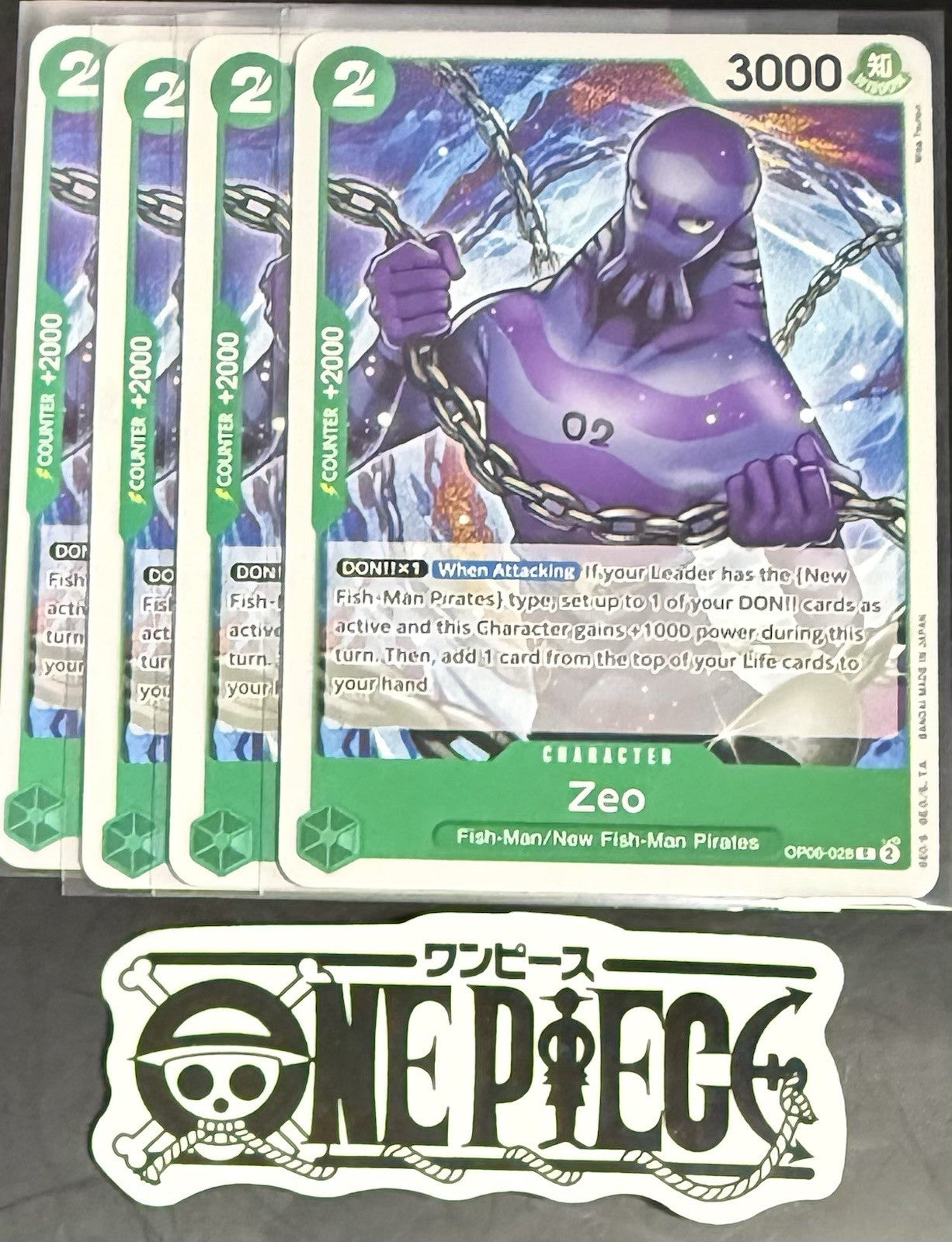 4x One Piece OP06-028 C Zeo - English - Regular - Playset - NM/M