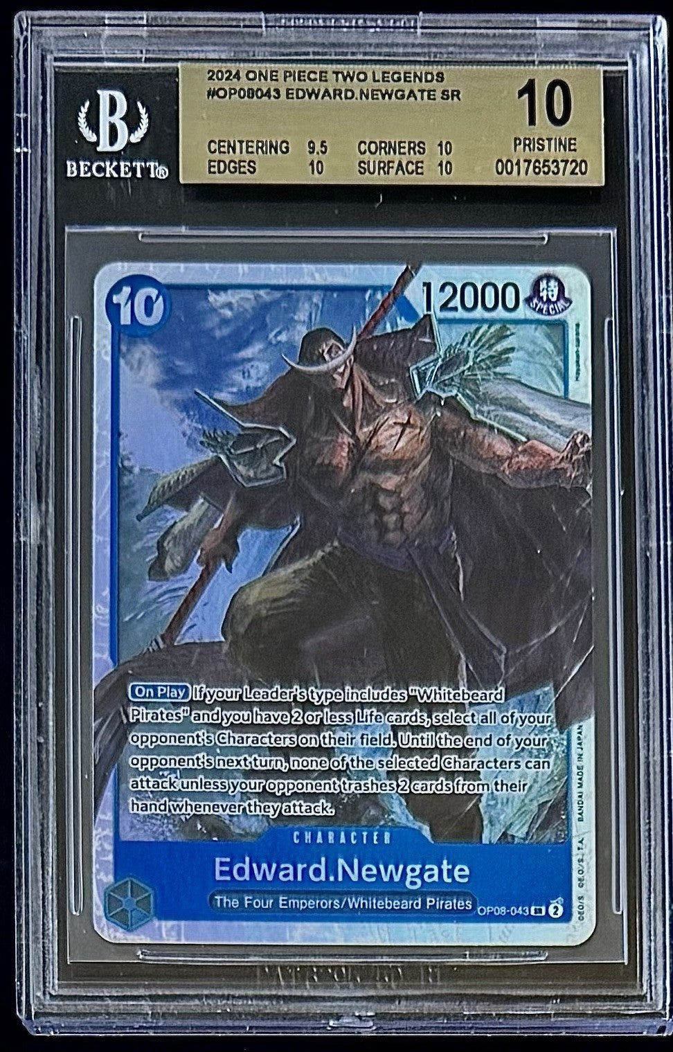 BGS 10 One Piece OP08-043 SR Edward.Newgate - English - Two Legends - Graded