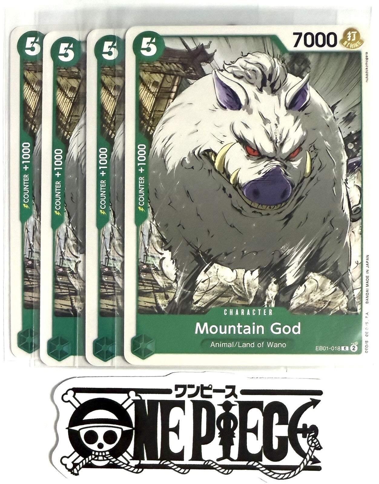 4x One Piece EB01-018 C Mountain God - ENG - Regular - Play Set - TCG - NM/M