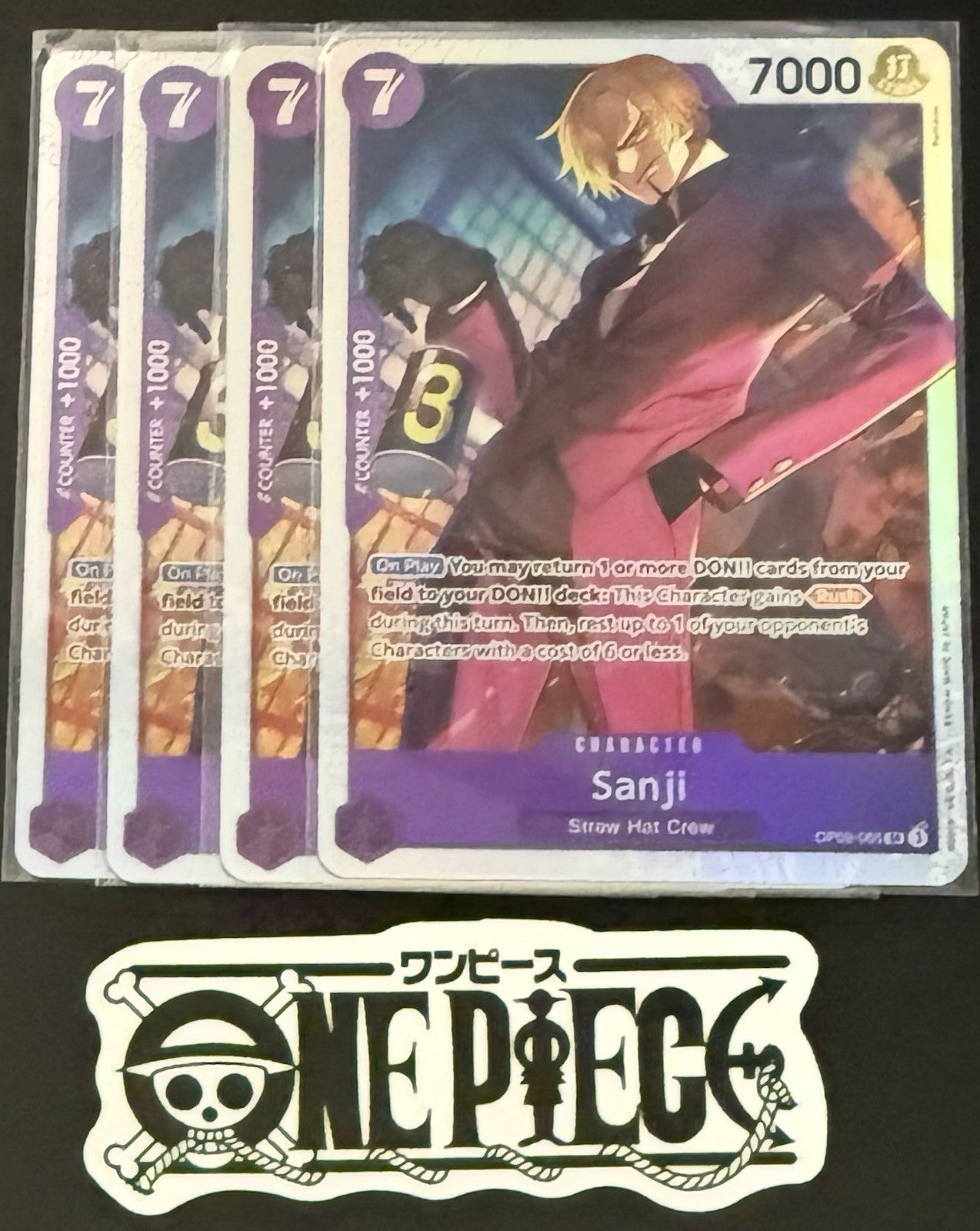 4x One Piece OP09-065 SR - Sanji - EN - Foil - Playset - TCG - NM/M