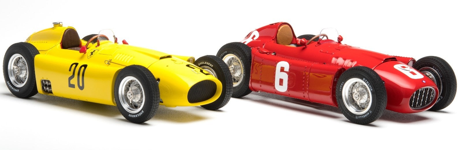 CMC M-184 Ferrari D50 Bundle of 2 Cars, #20 in Yellow & #6 in Red, 1:18