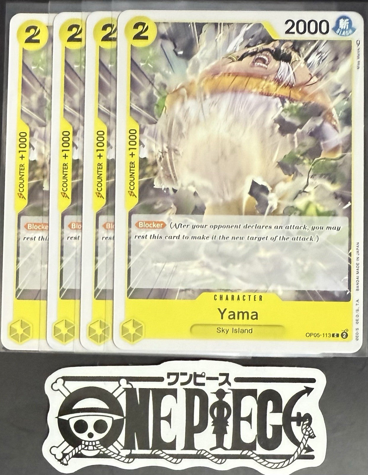 4x One Piece OP05-113 C Yama - ENG - Play Set - Regular - TCG - NM/M