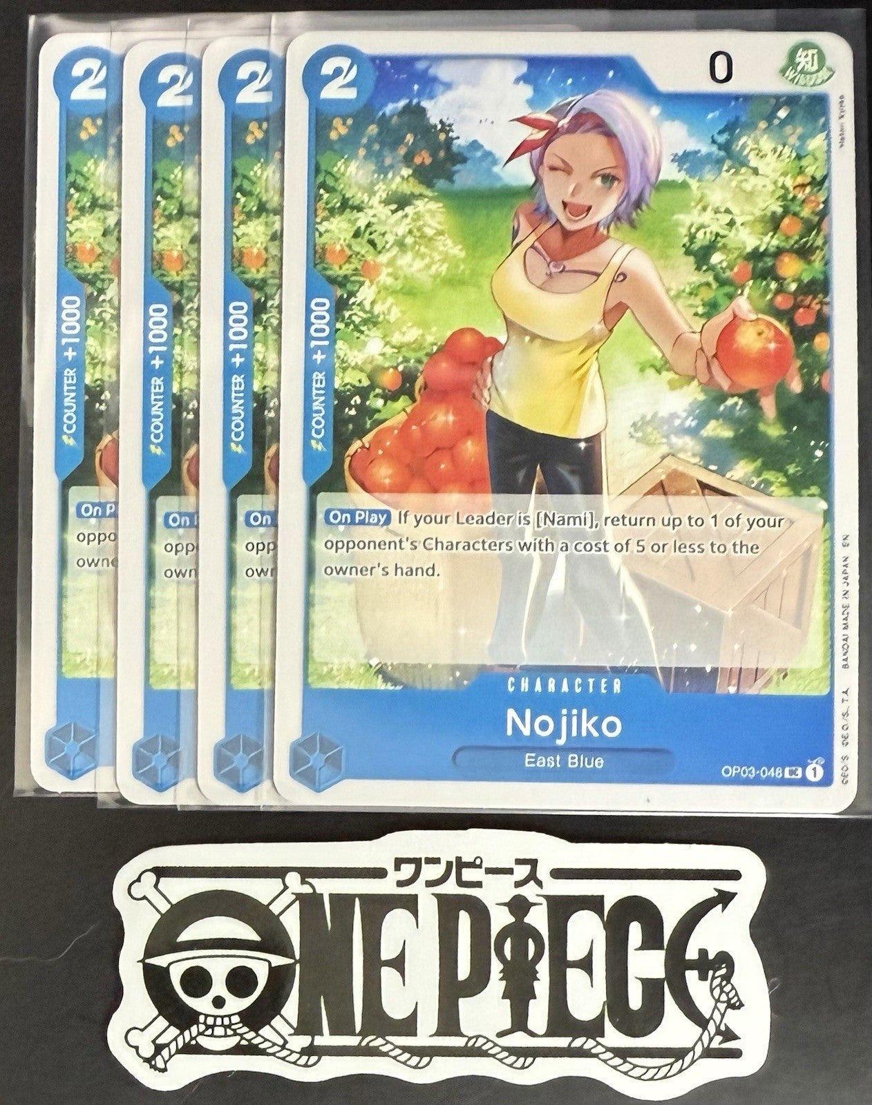 4x One Piece OP03-048 UC Nojiko  - English - Regular - Playset - TCG - NM/M