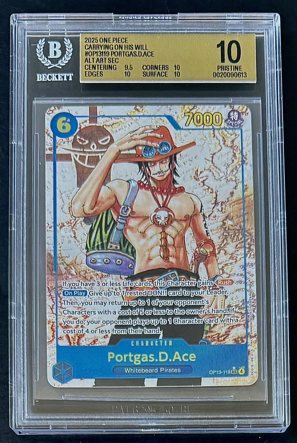 BGS 10 One Piece OP13-119 SEC* - Portgas.D.Ace - Alt Art - EN - Foil