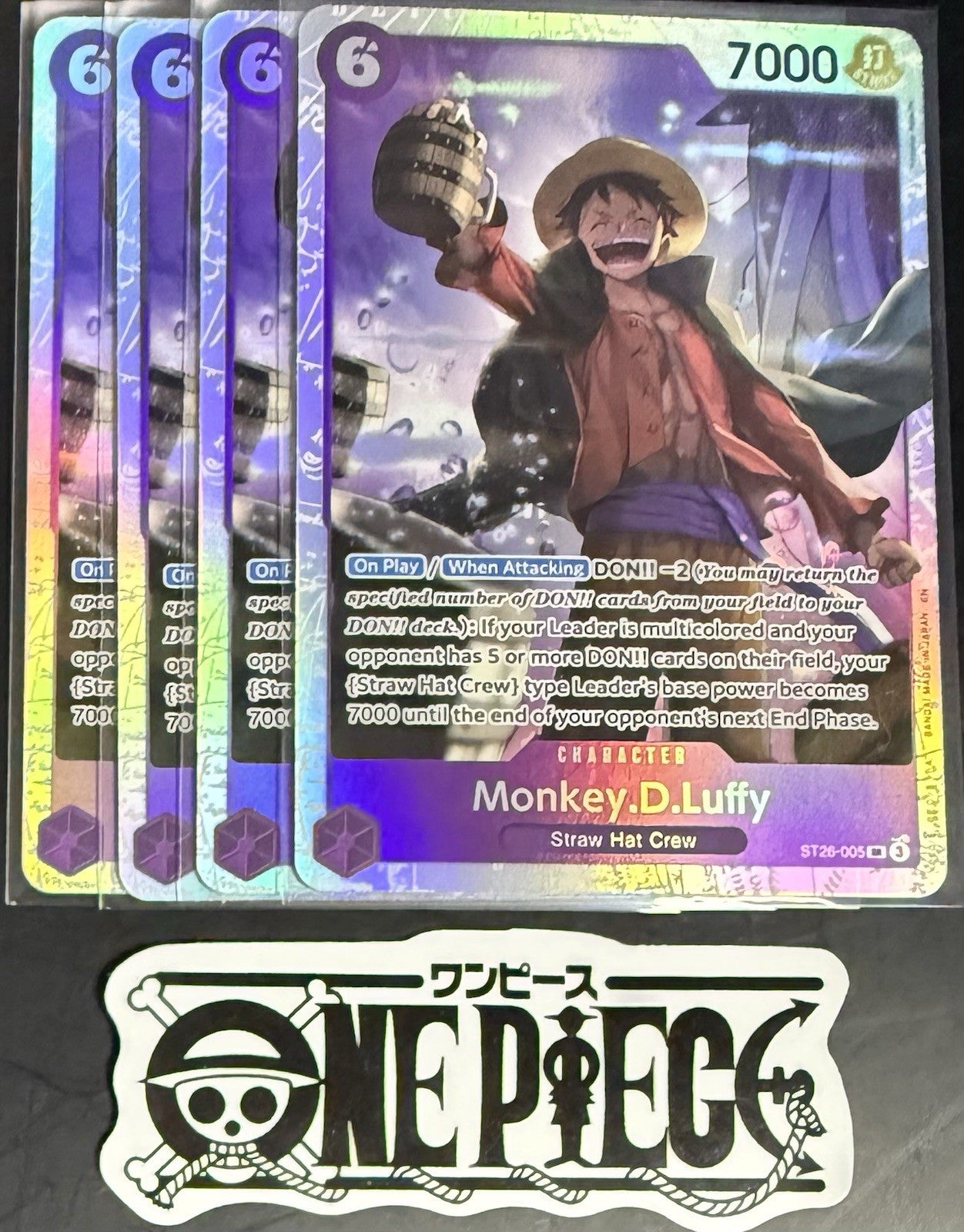 4x One Piece ST26-005 SR Monkey.D.Luffy - English - Foil - Playset - TCG - NM/M