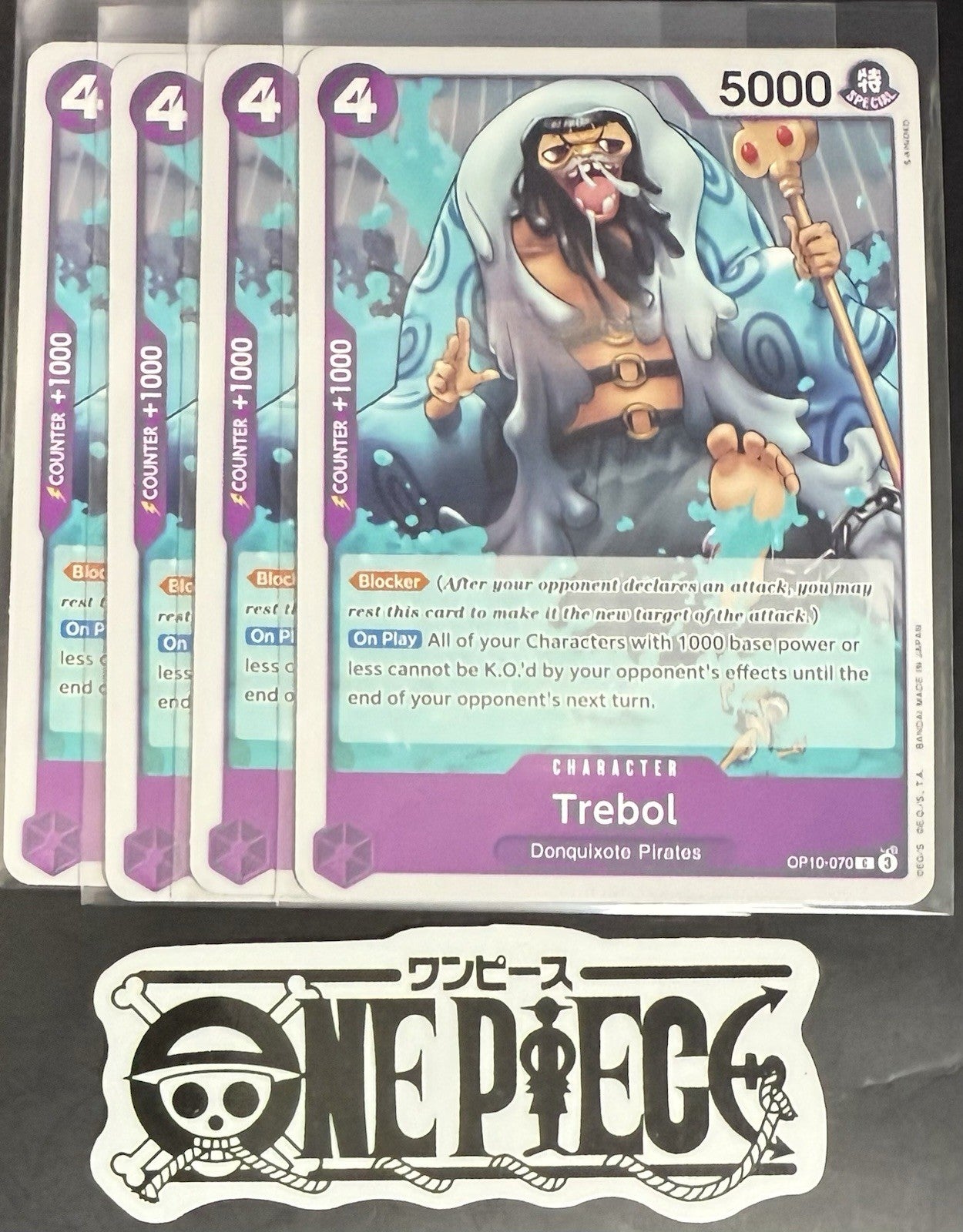 4x One Piece OP10-070 C Trebol - ENG - Regular - Playset - TCG - NM/M