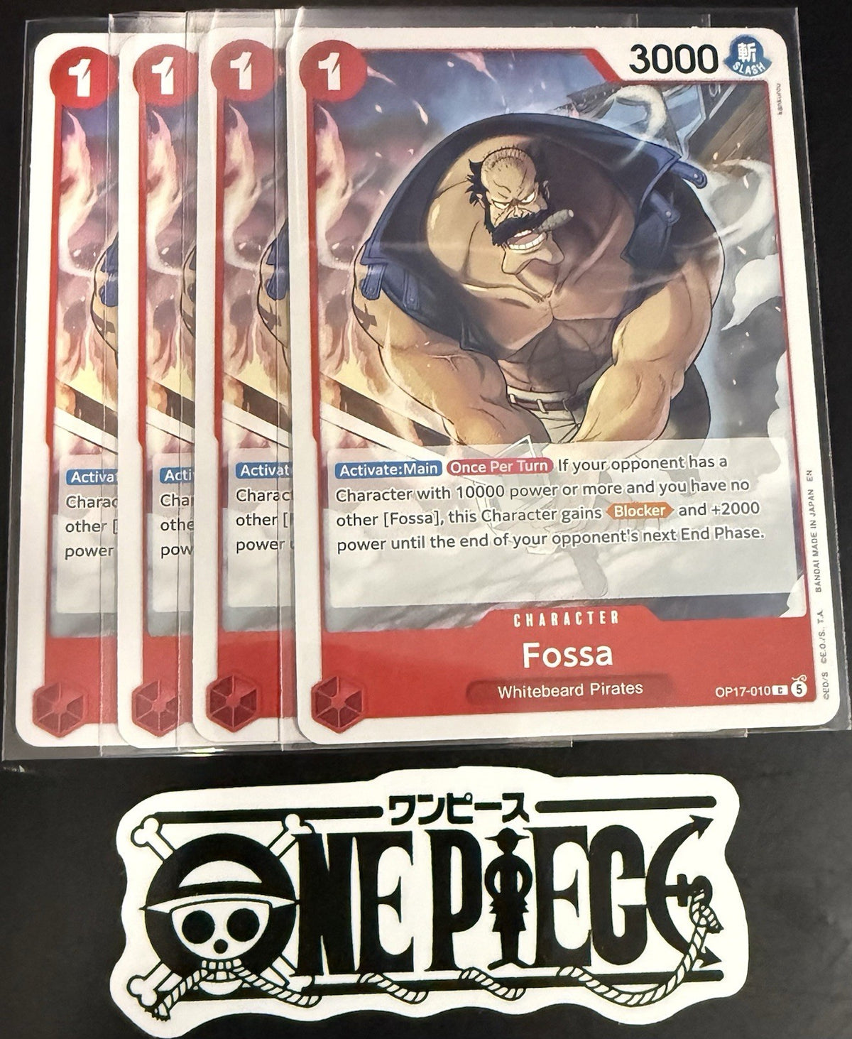 4x One Piece OP17-010 C - Fossa - EN - Regular - Play Set - TCG - NM/M
