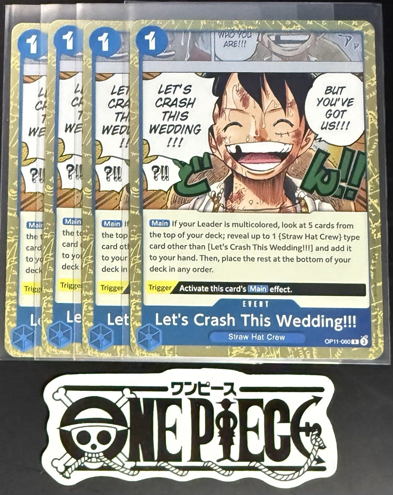 4x One Piece OP11-060 R Let's Crash This Wedding - English - Foil - Playset-NM/M
