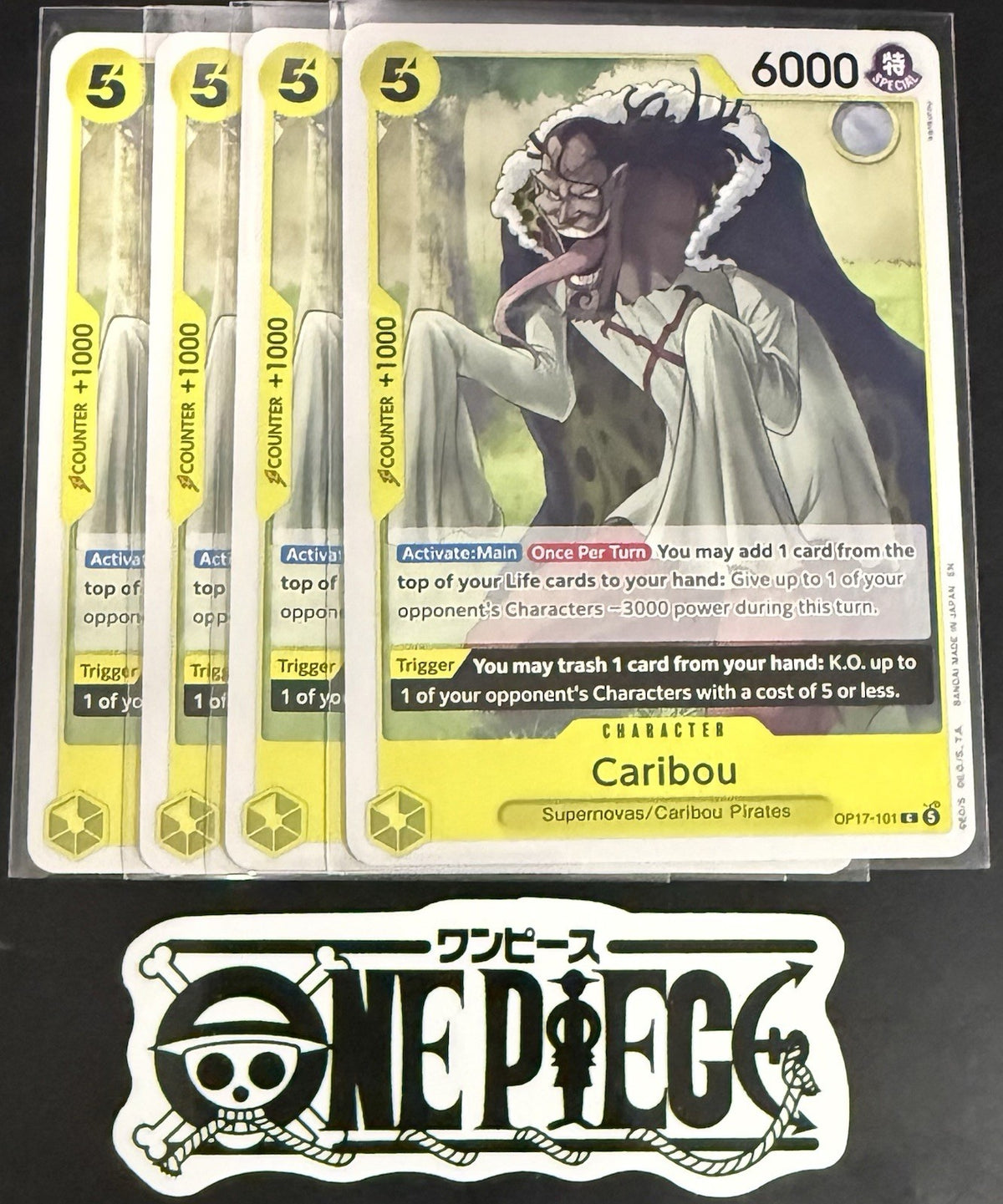 4x One Piece OP17-101 C - Caribou - EN - Regular - Play Set - TCG - NM/M