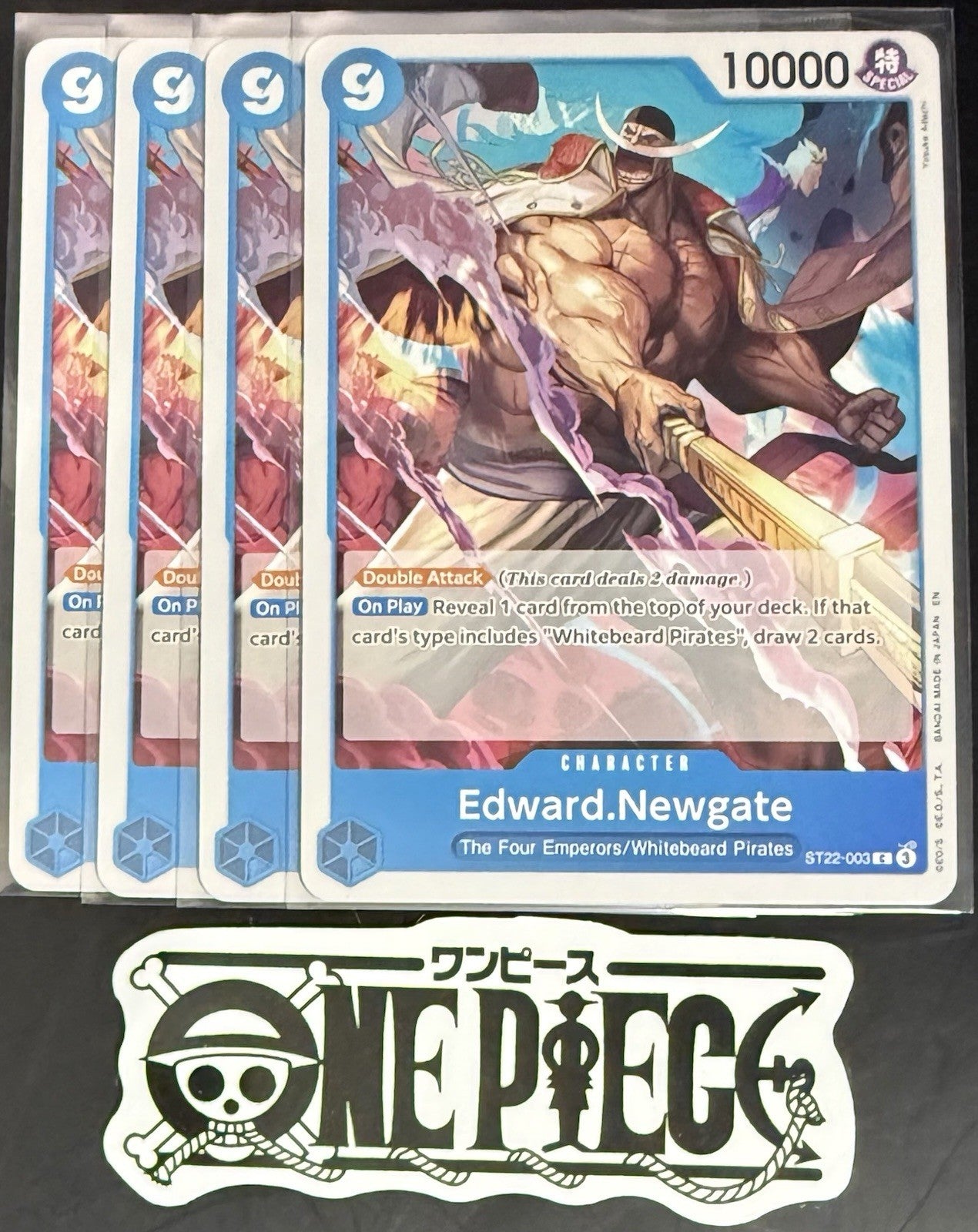 4x One Piece ST22-003 C Edward.Newgate - English - Regular - Playset - TCG- NM/M