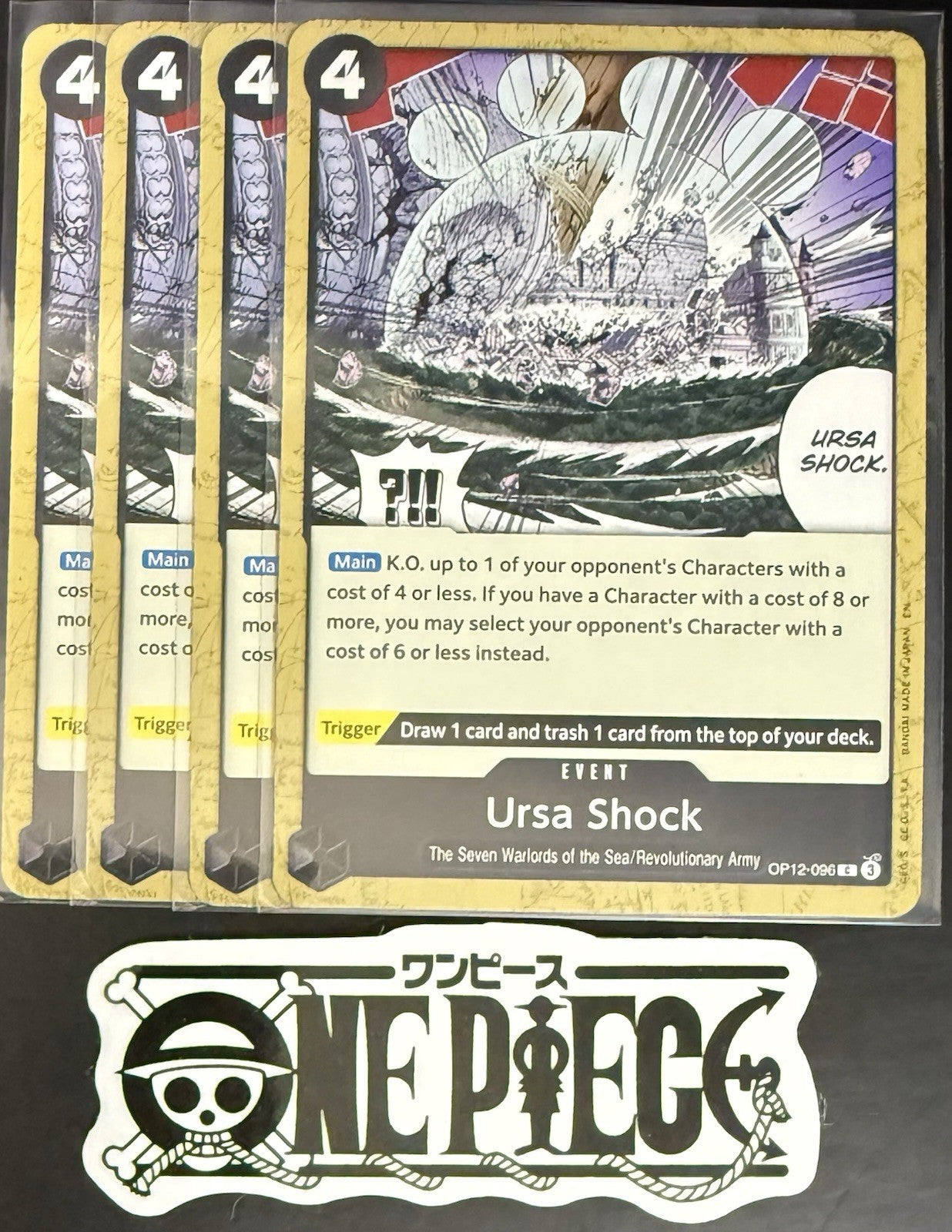4 x One Piece OP12-096 C Ursa Shock - ENG - Regular - Playset - NM/M