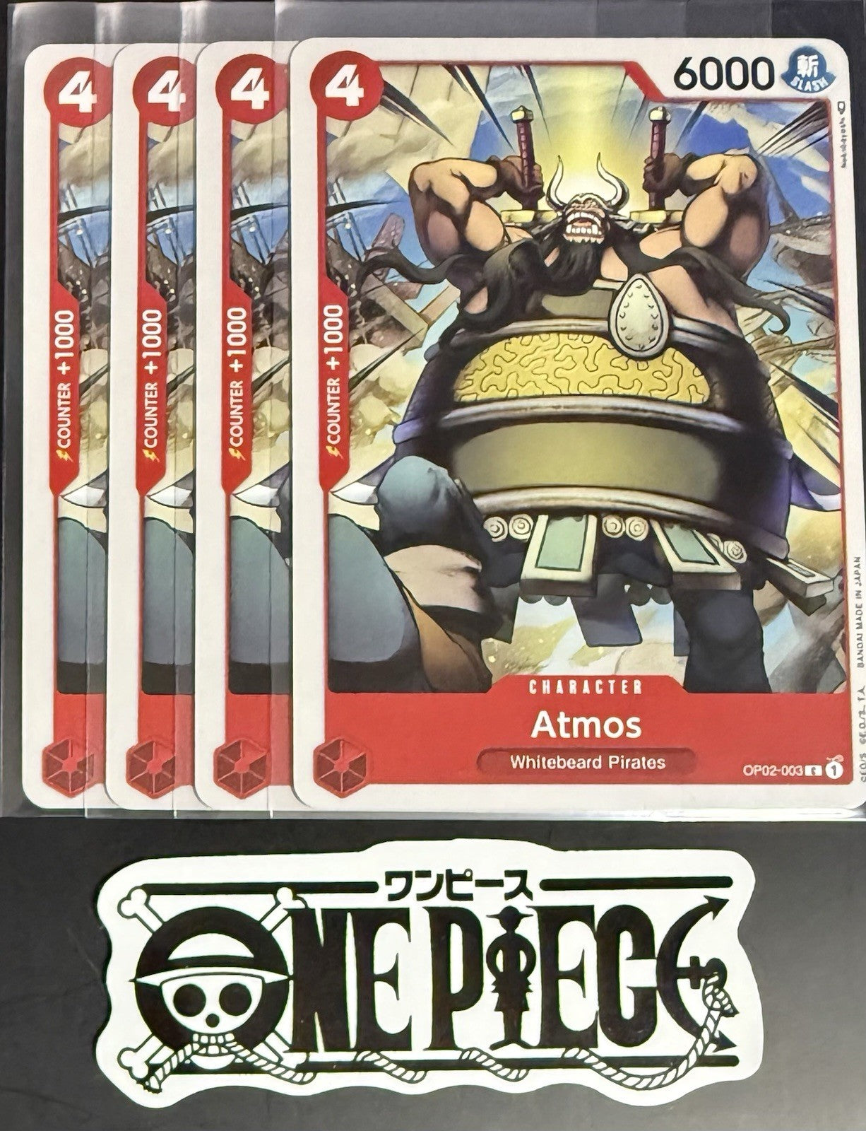 4x One Piece OP02-003 C Atmos - English - Playset - Regular - TCG - NM/M