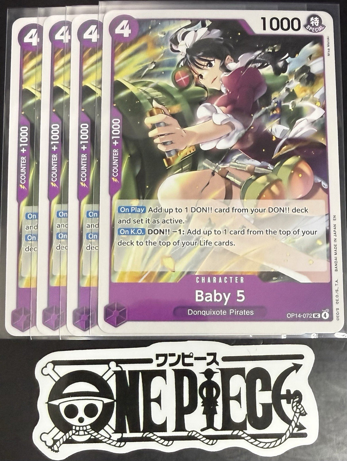 4x One Piece OP14-072 UC - Baby 5 - EN - Regular - Play Set - NM/M