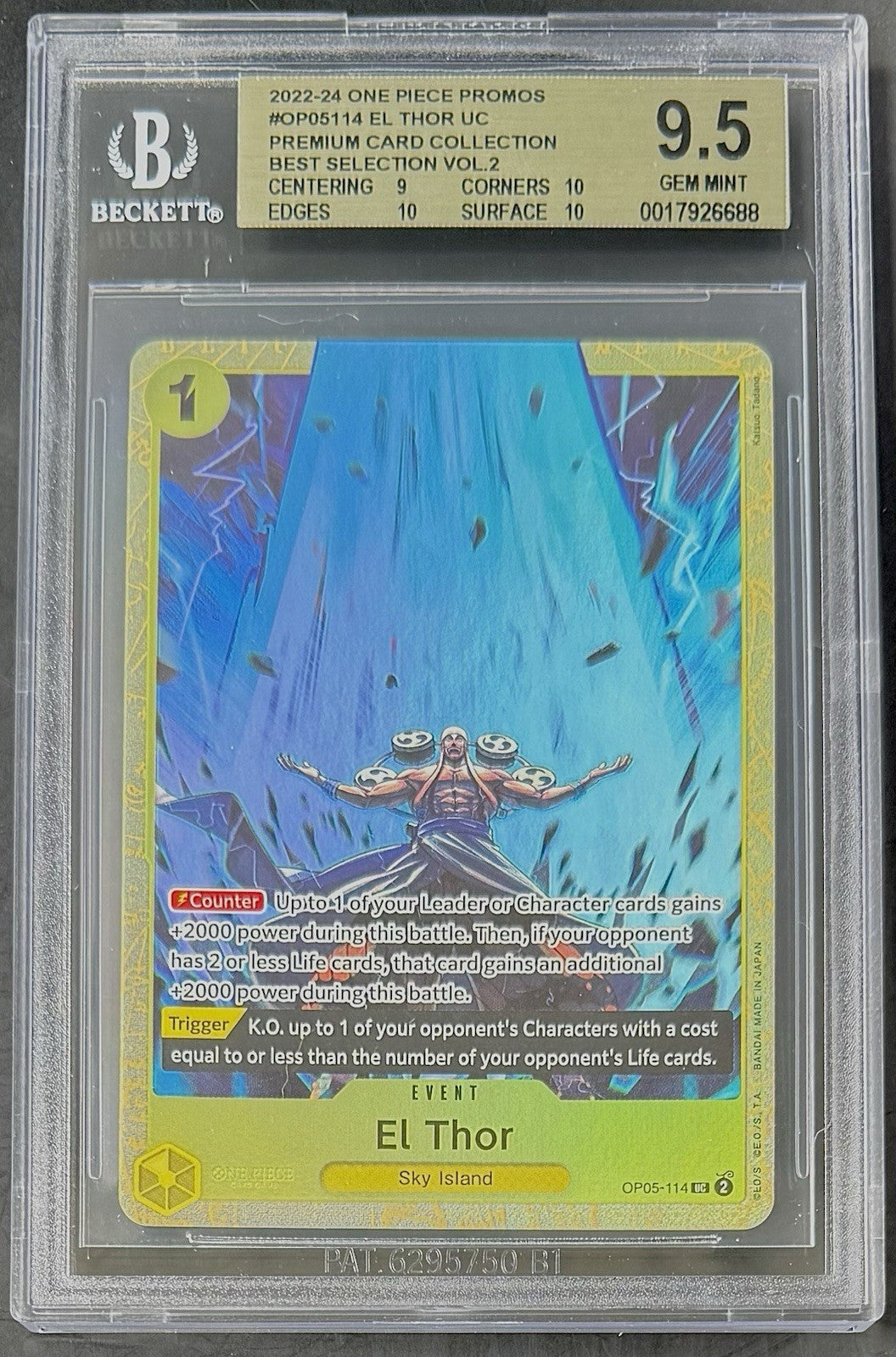 BGS 9.5 One Piece OP05-114 UC - El Thor - EN - Foil - Best Selection Vol.2