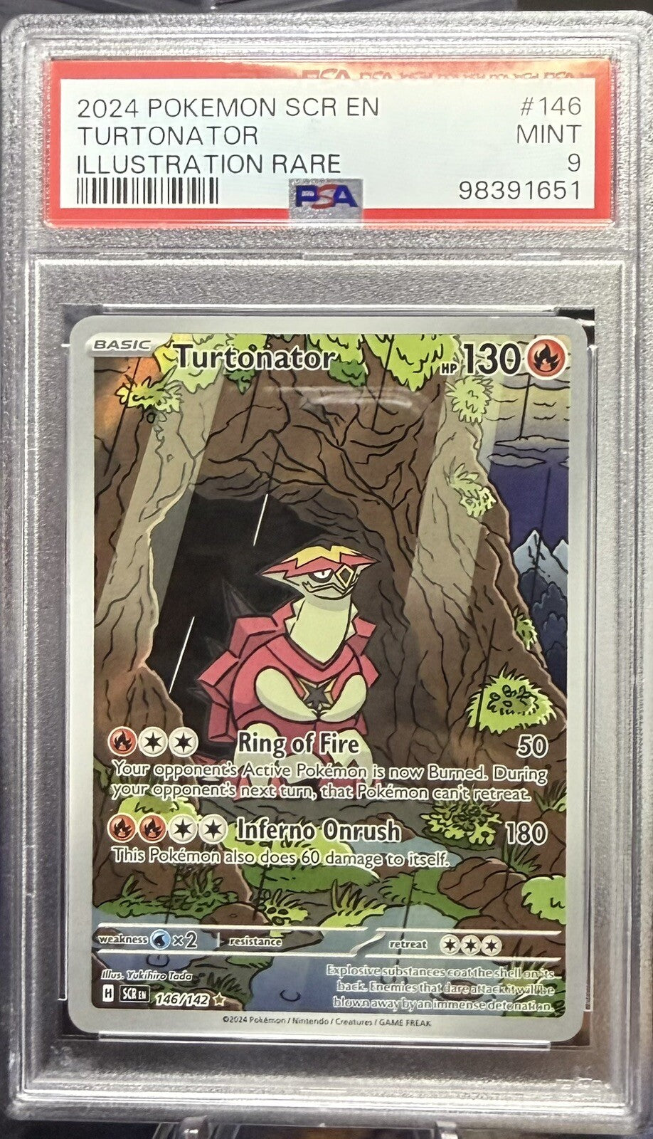 PSA 9 Pokemon Turtonator Illustration Rare #146 2024 Scr Stellar Crown