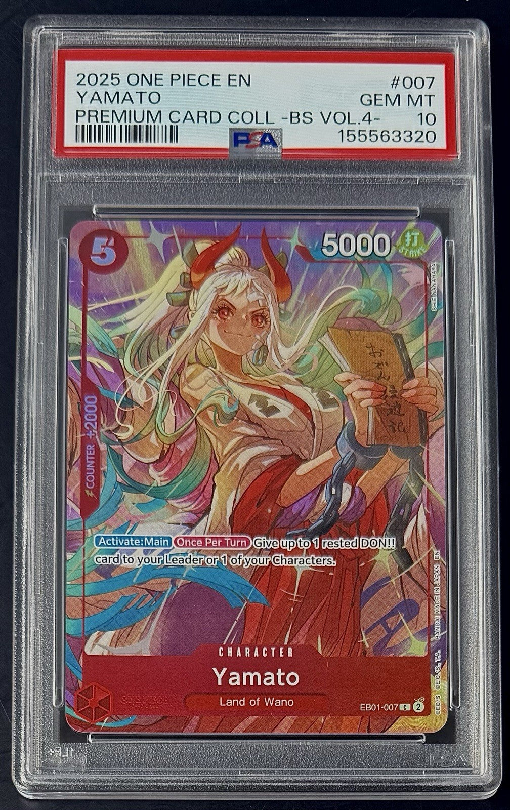 PSA 10 One Piece EB01-007 C - Yamato - EN - Premium Best Selection Vol.4
