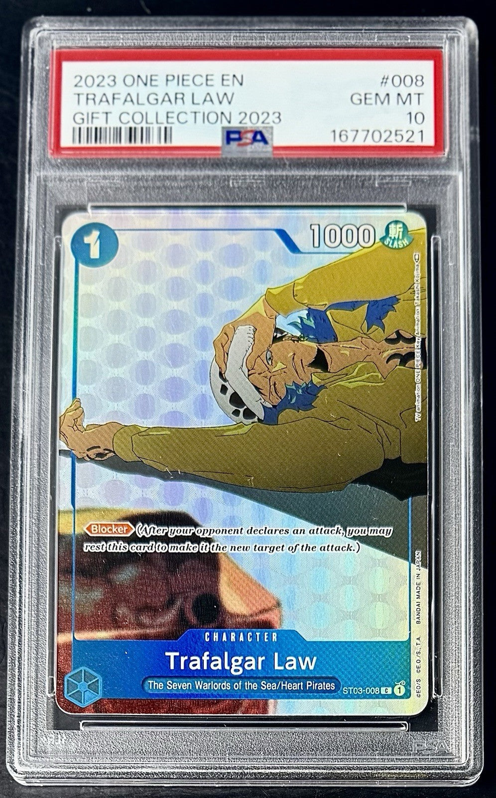 PSA 10 One Piece ST03-008 C - Trafalgar Law - 2023 Gift Collection Promo - EN