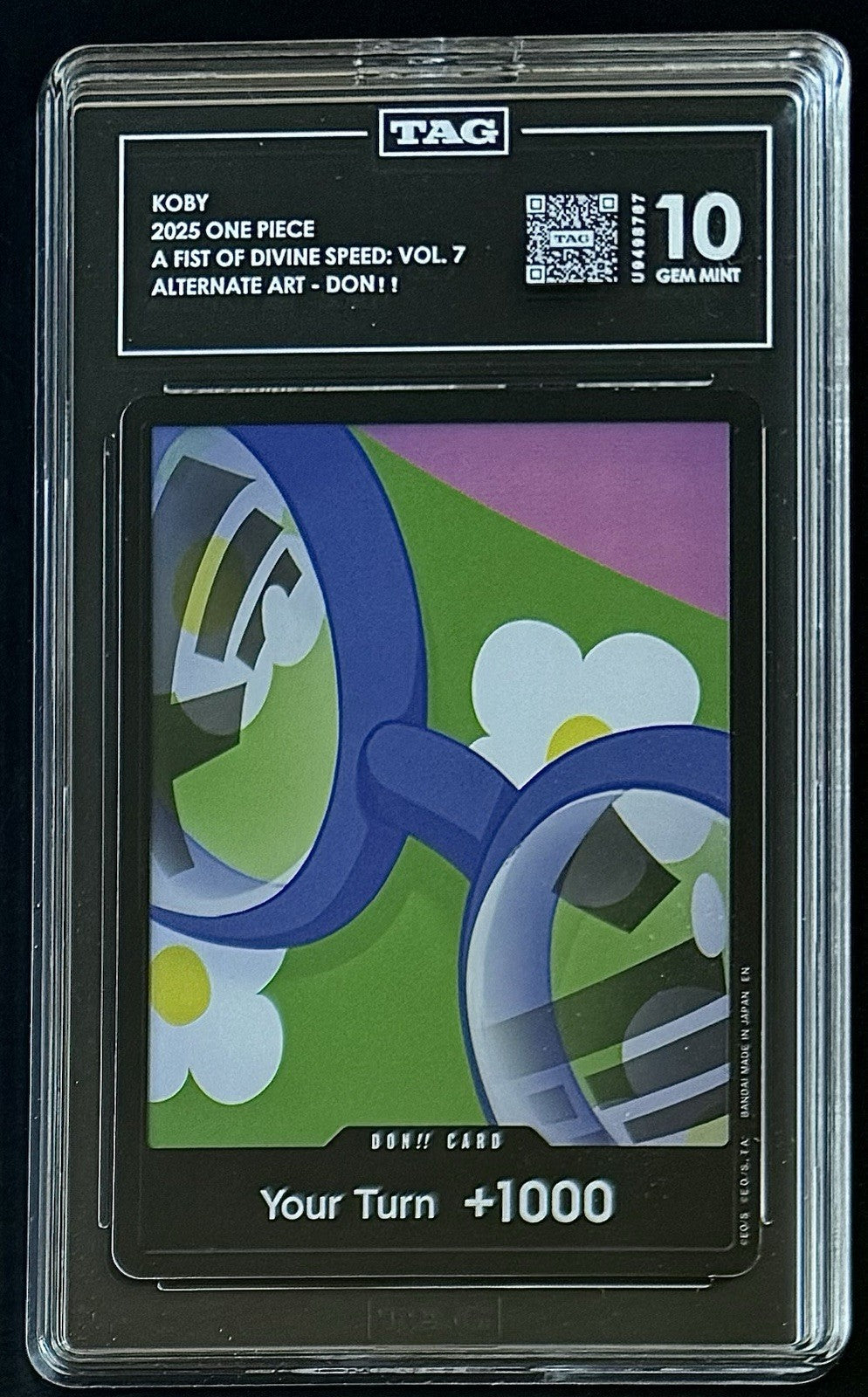 TAG 10 One Piece Don Card - Koby - Alt Art - ENG - Foil - DP-07 - Graded