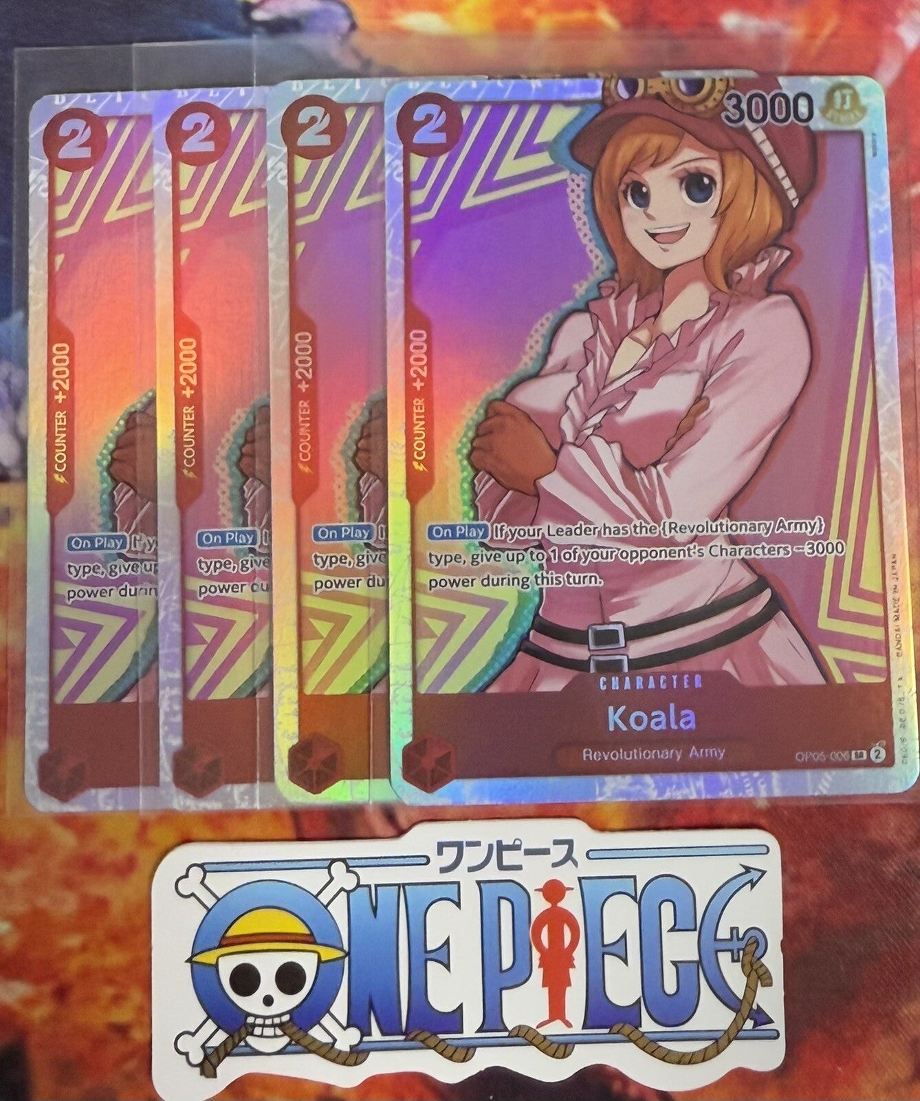 4x One Piece OP05-006 SR Koala - Foil - ENG - TCG - Play Set - NM/M