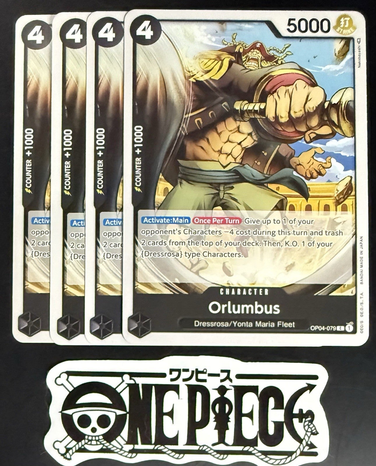 4x One Piece OP04-079 C Orlumbus - English - Regular - Play Set - TCG - NM/M