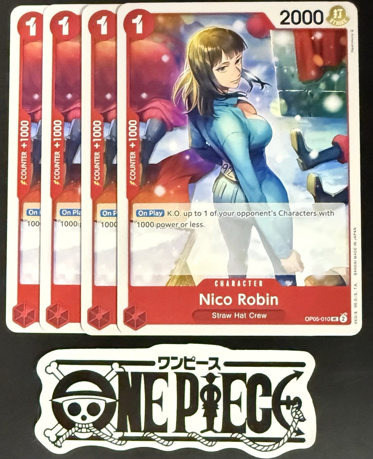 4x One Piece OP05-010 C Nico Robin - English - Regular - Play Set - TCG - NM/M