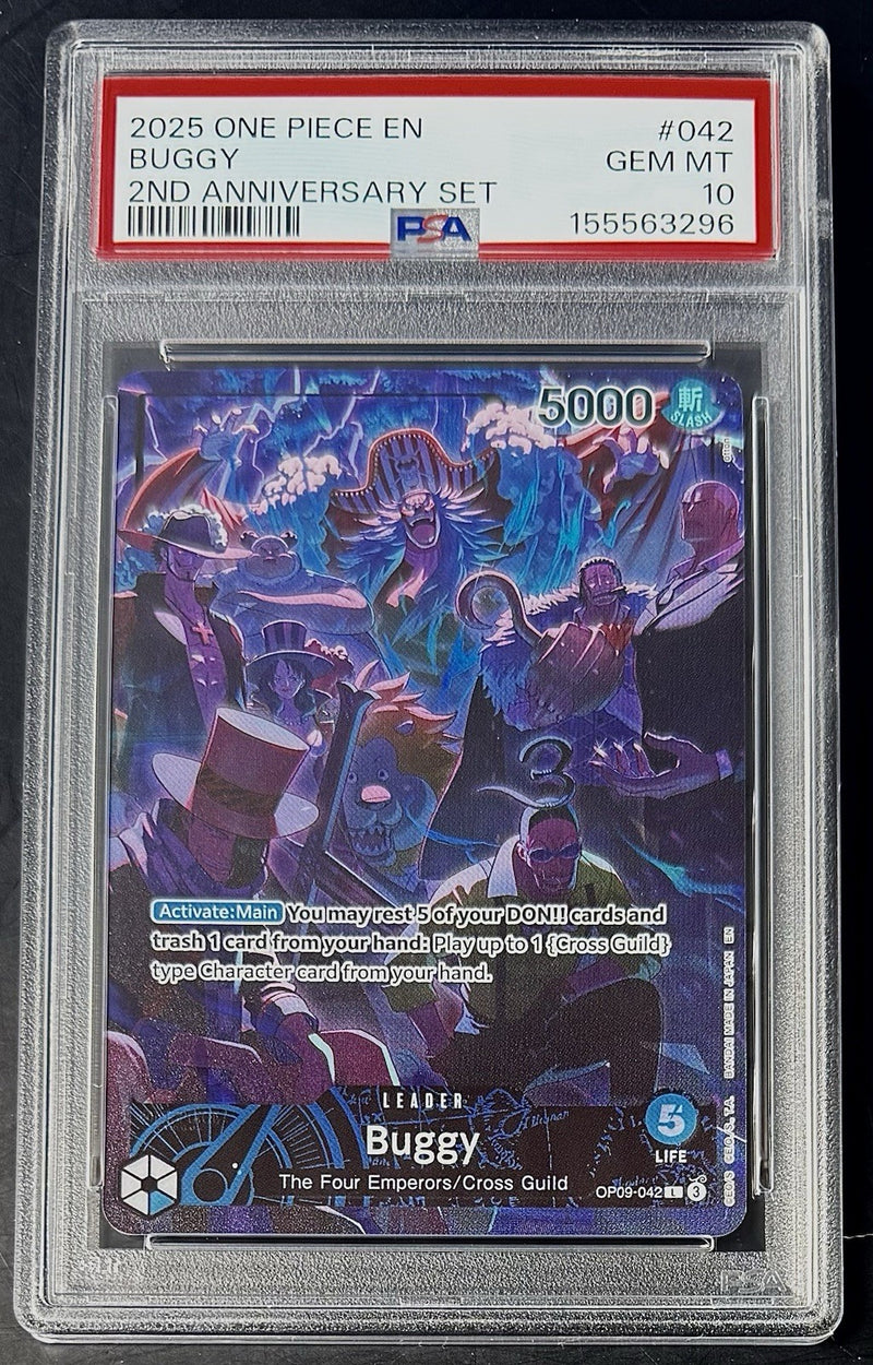 PSA 10 One Piece OP09-042 L - Buggy  - EN - 2nd Anniversary Set